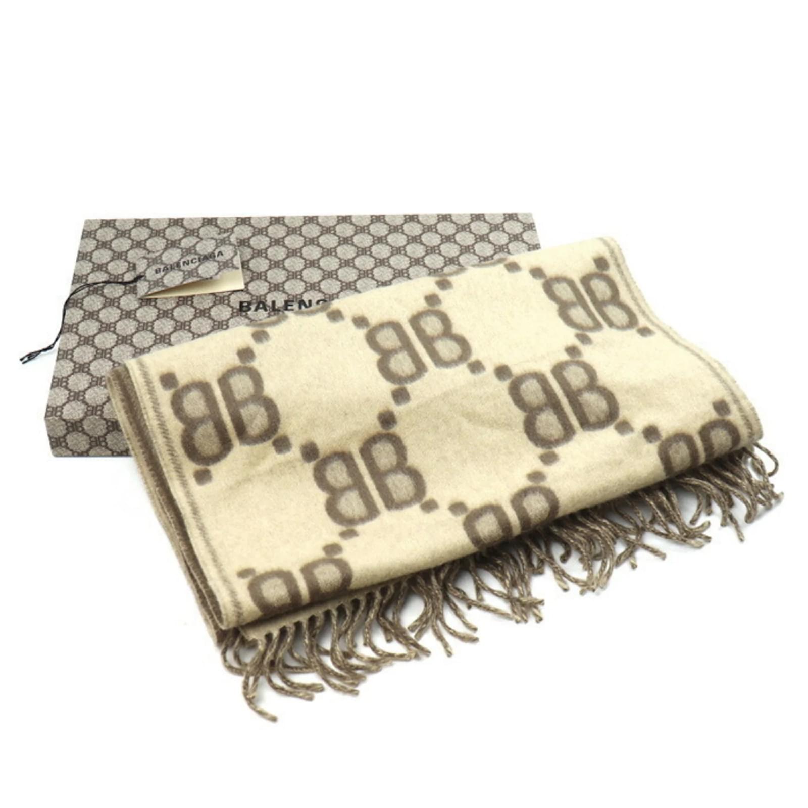 Balenciaga x Gucci The Hacker Project Scarf Beige Cashmere Wool