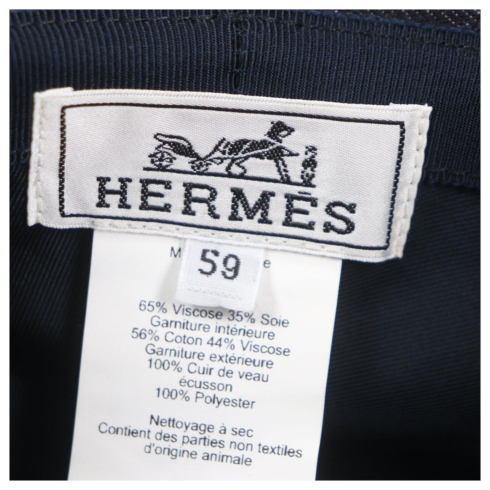Chapeau Seau Hermès Indigo Fred Clou Carrousel - Taille 58 - 100% Coton - Neuf Avec étiquettes - Fabriqué En France