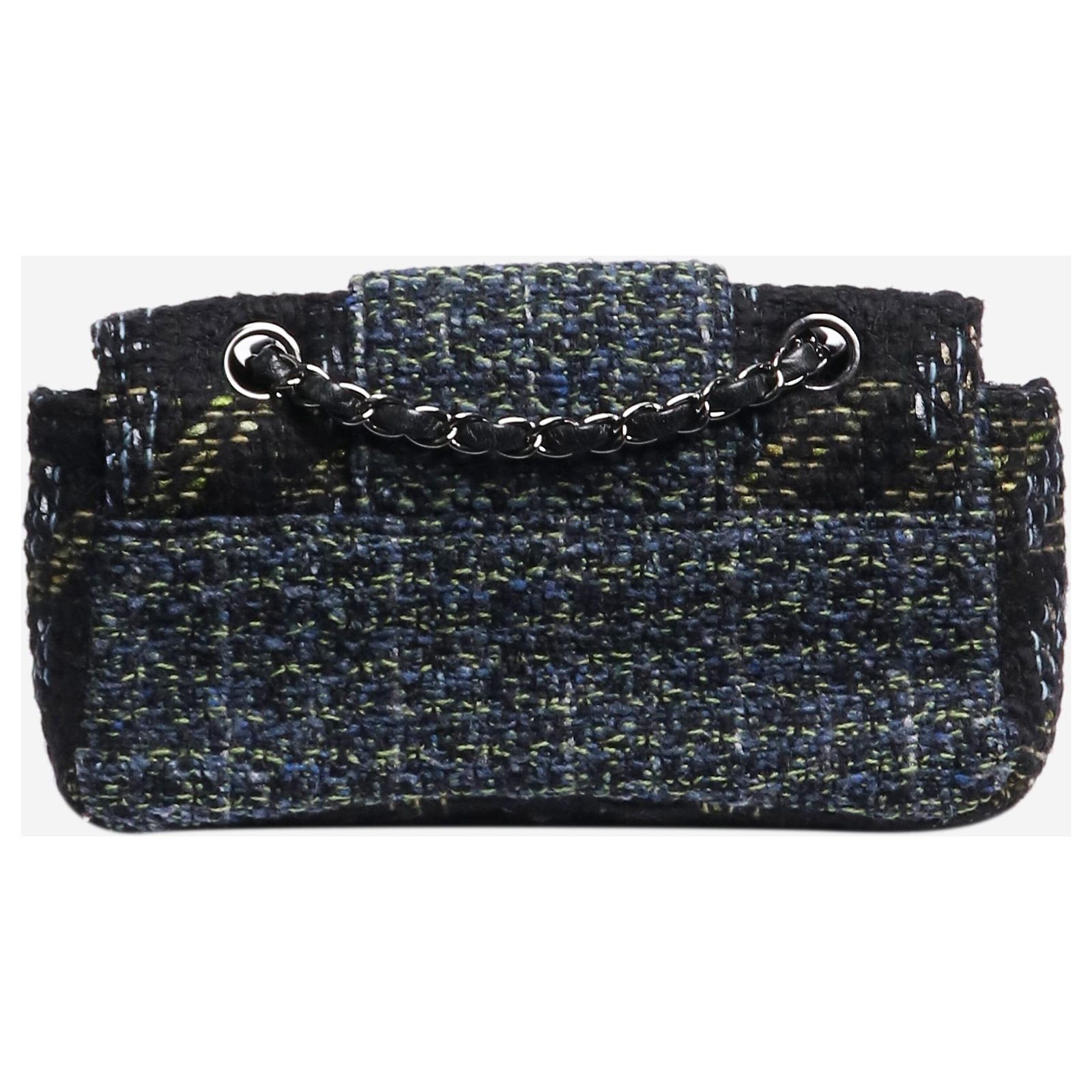 Chanel Blue and green 2004 Fantasy tweed shoulder bag ref.1933613
