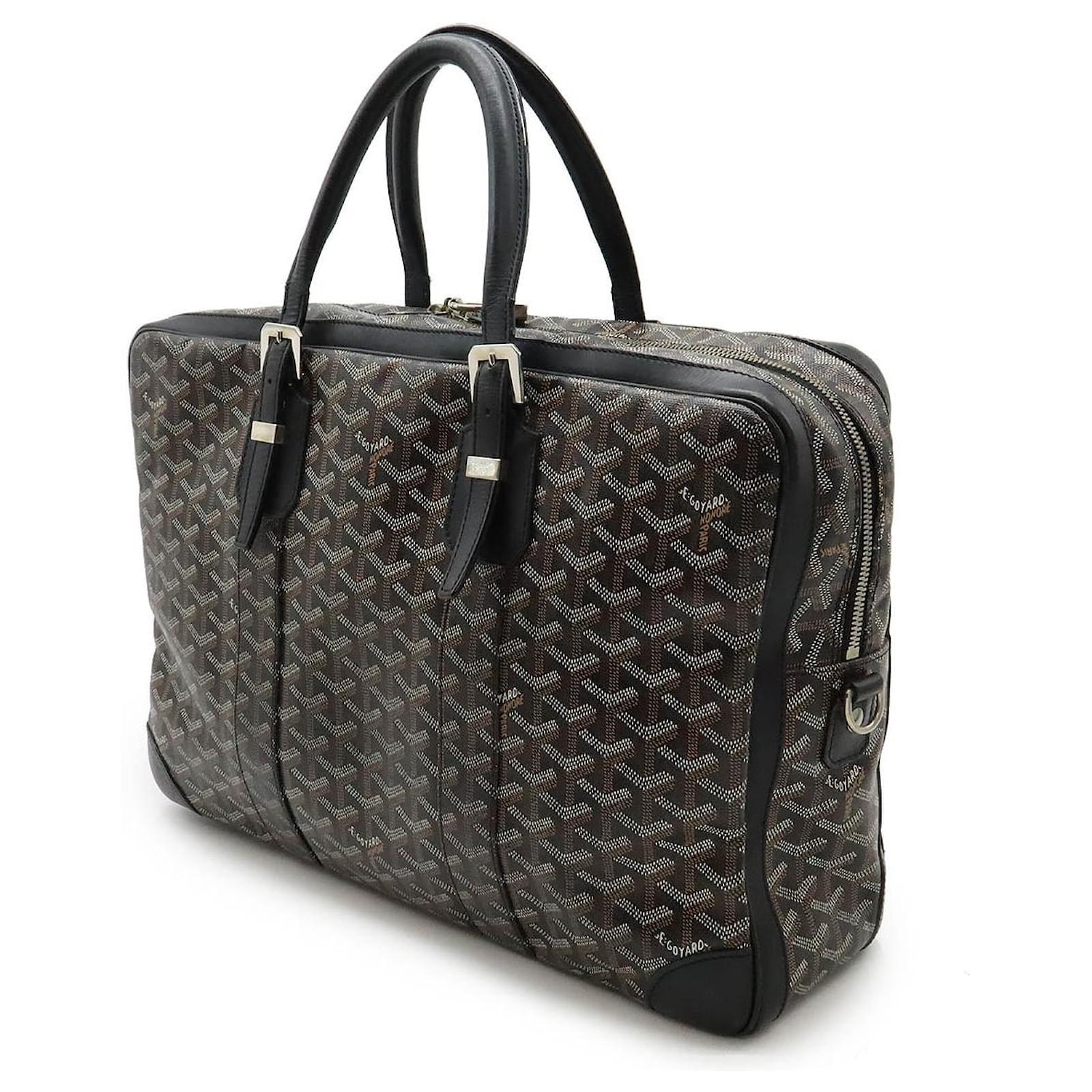 Goyard Ambassade MM Business Bag PVC Leather Black Cloth ref