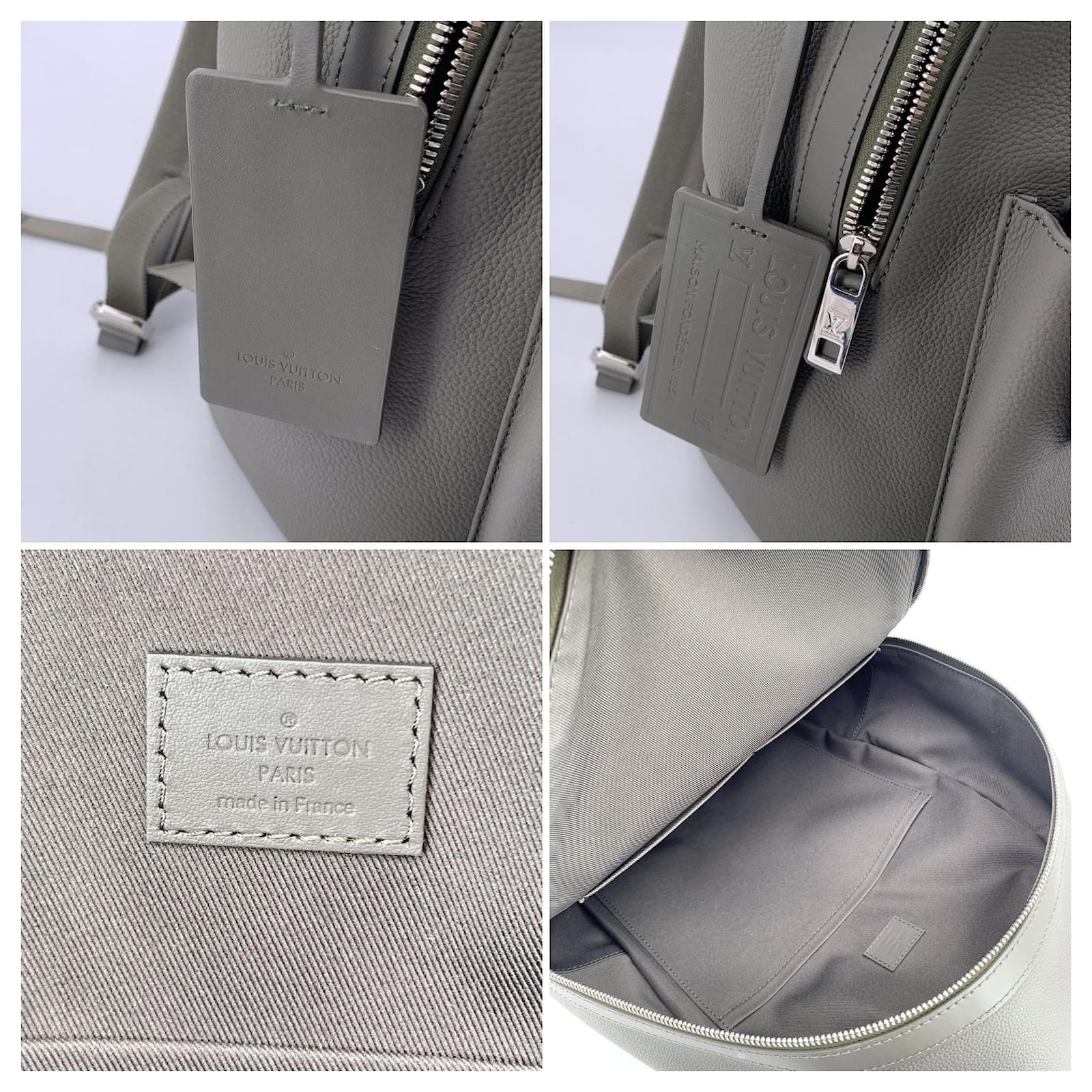Louis Vuitton Grey LV Aerogram Leather Takeoff Backpack Bag ref
