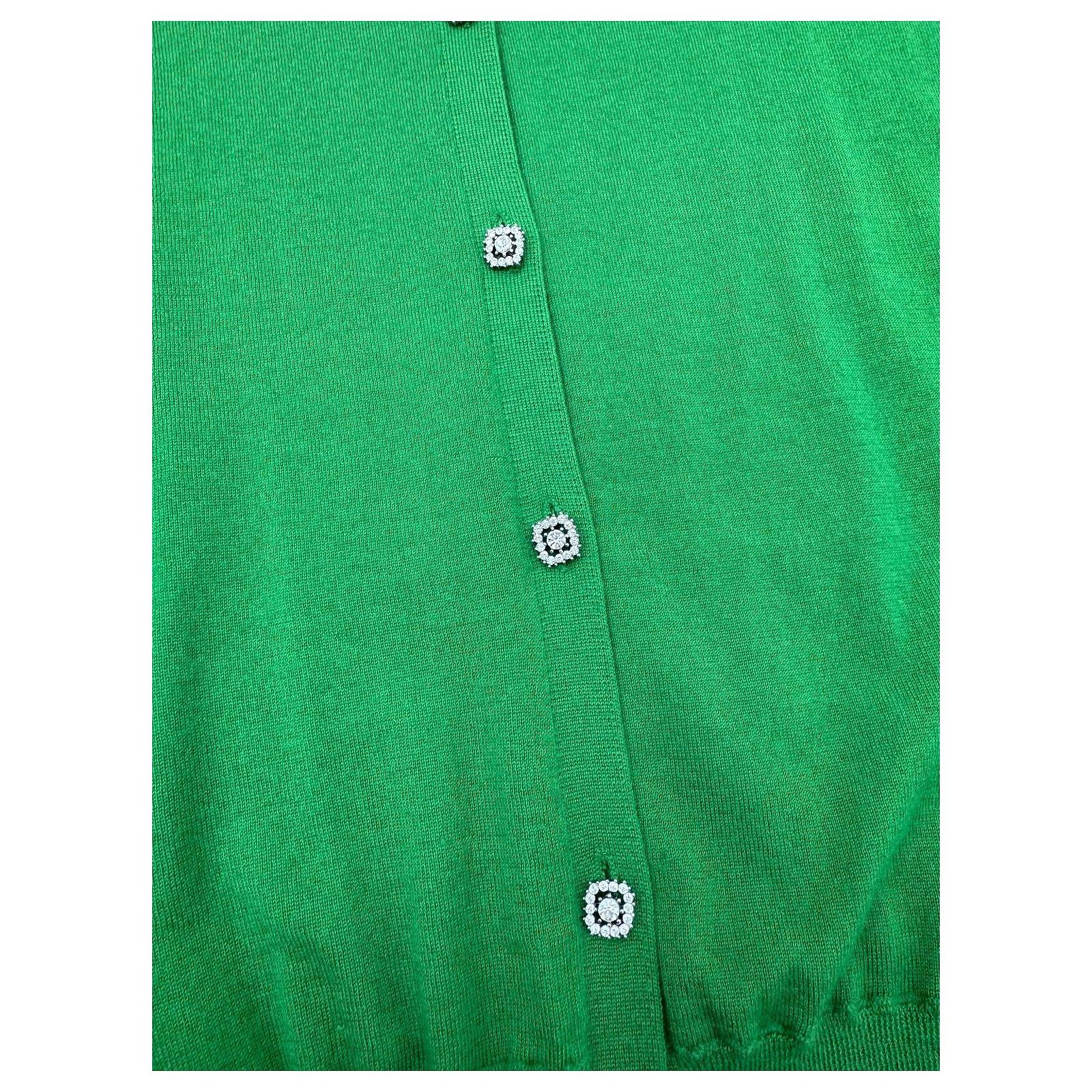 Cardigan Luxueux John Galliano En Cachemire Et Soie Vert D'eau - Taille XL, Neuf Avec étiquettes