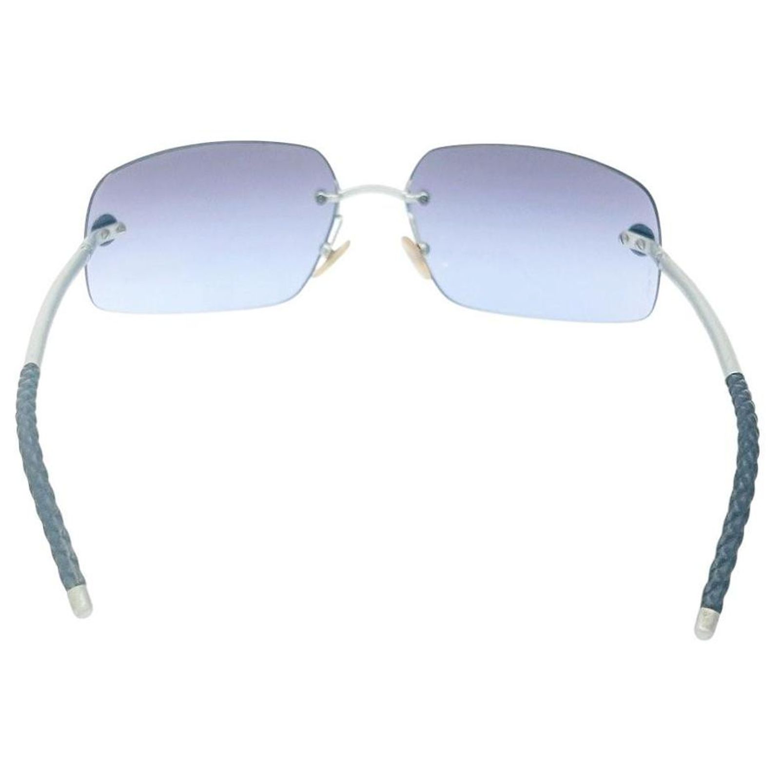 Chanel Rimless Purple Blue Violet Silver Sunglasses 4035 Silvery