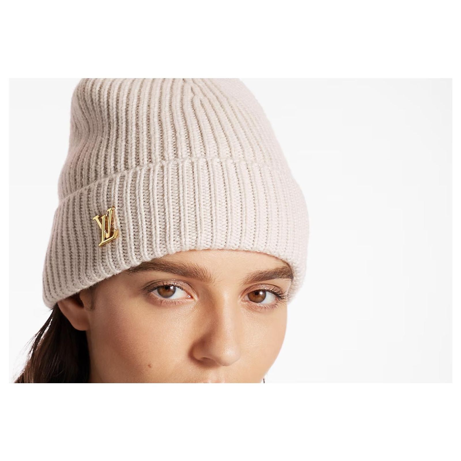LOUIS VUITTON LV Spark Bonnet greige NEW Cream Cashmere ref  display picture 3