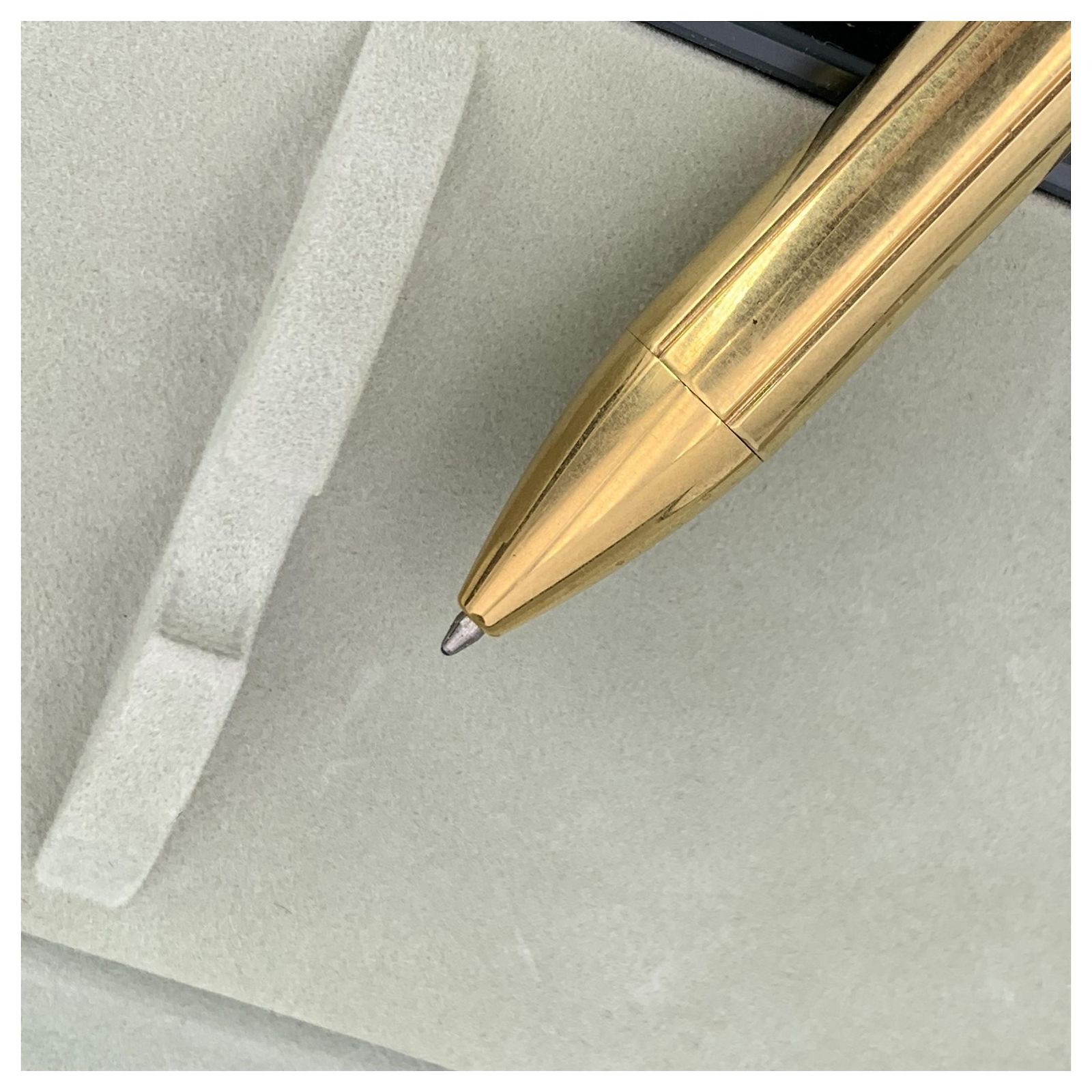 Louis Vuitton Vintage Gold Metal Engraved Ballpoint Pen with Case