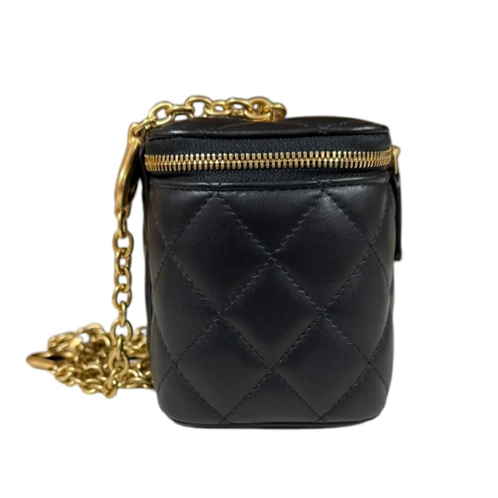 Chanel Vanity Case Shoulder Bag Black Leather ref.1953788 - Joli