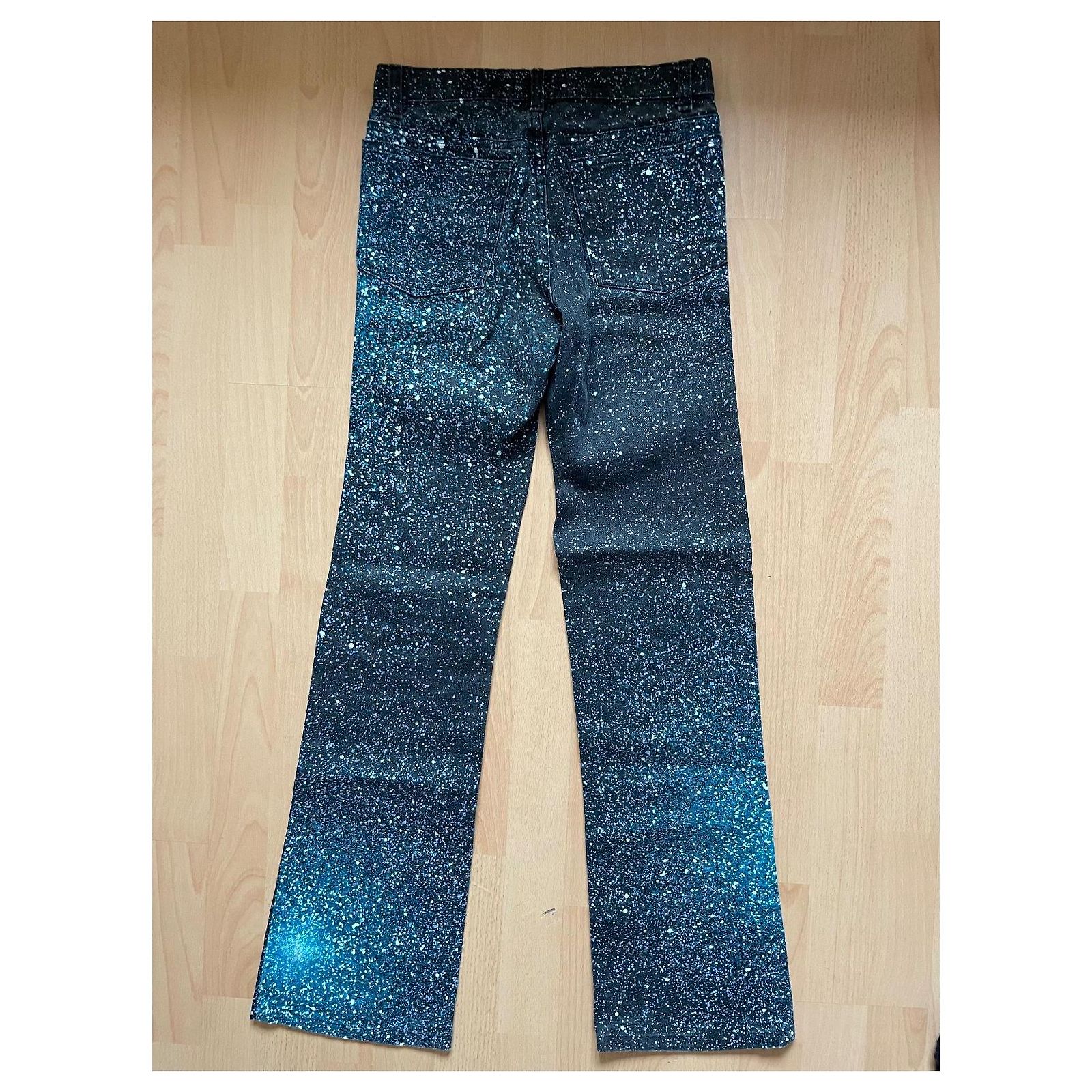 Roberto Cavalli Swarovski Crystal Embellished Jeans Blue Cotton 