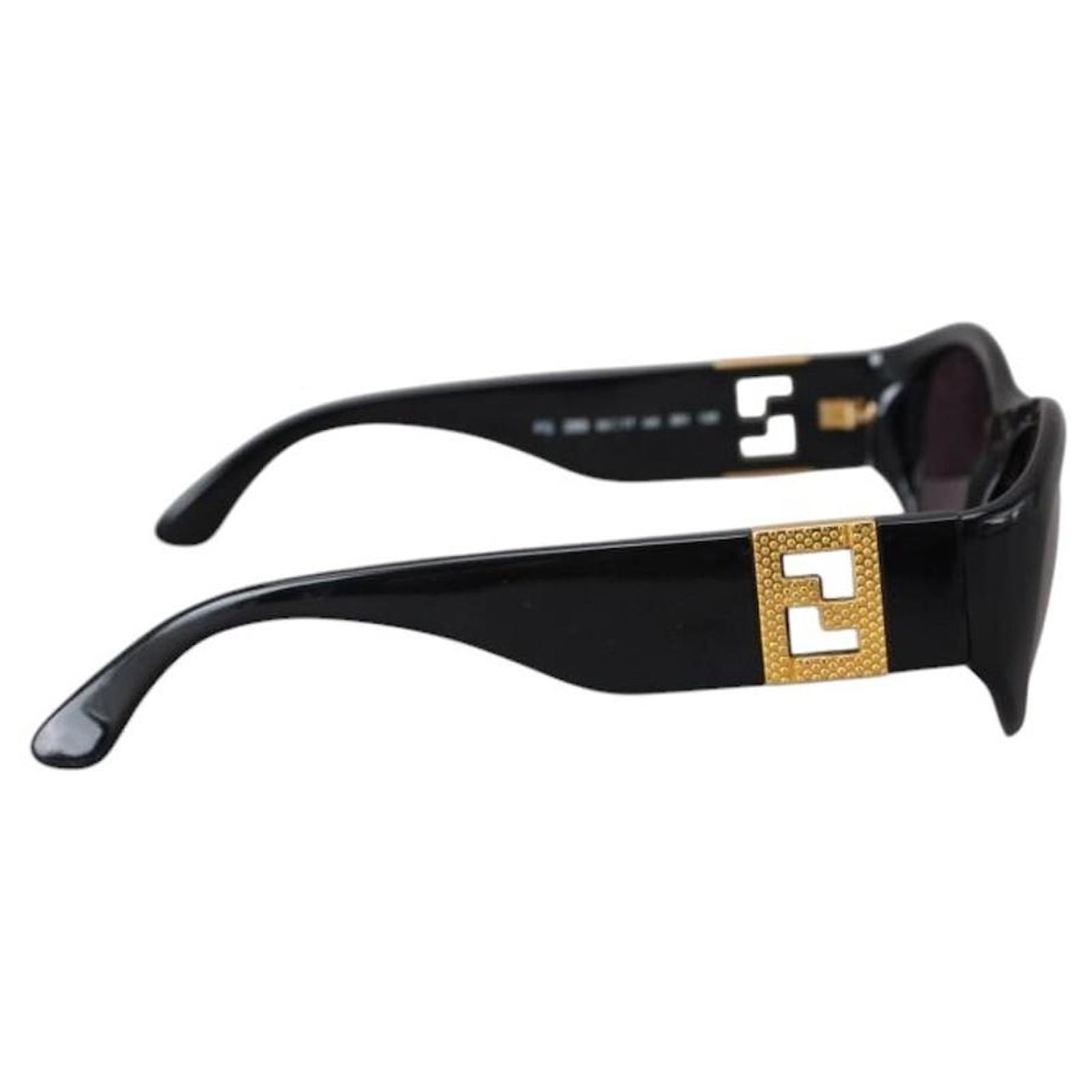 Fendi Black Gold FF Logo Vintage Sunglasses FS289 Golden