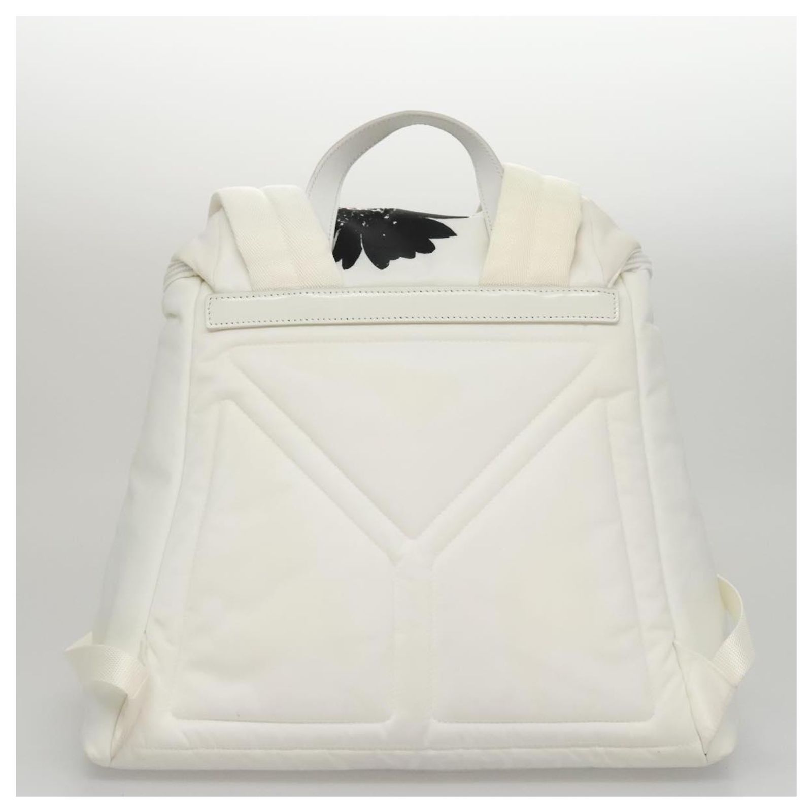 PRADA Backpack Nylon White Silver Auth 105813 Silvery ref  display picture 2