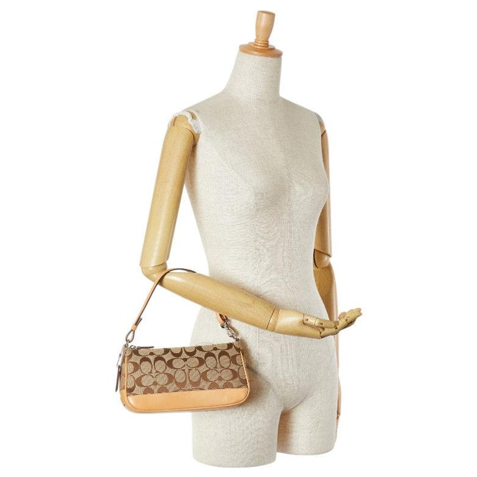 Coach Canvas Leather Shoulder Bag 06094 Beige Cloth ref.JC1964180 