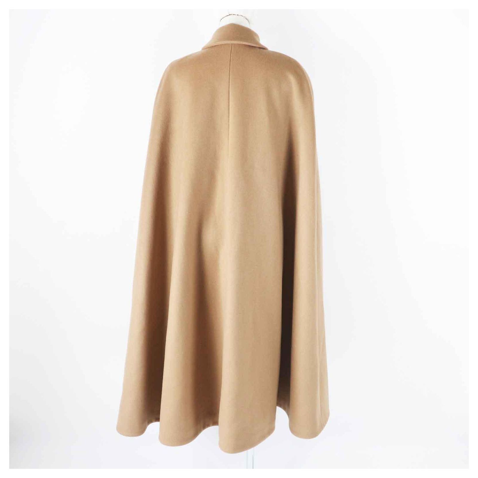 Céline Celine Cashmere Gold Button Long Cape Coat Camel ref 