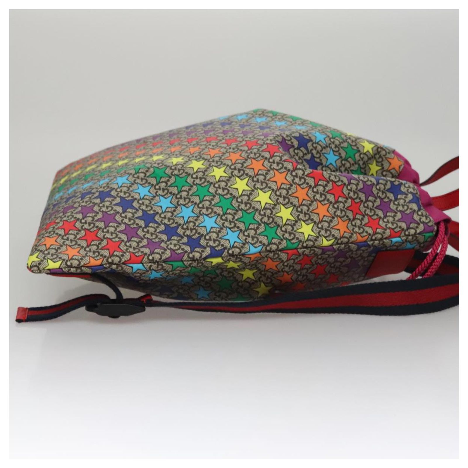 GUCCI GG Supreme Sherry Line Backpack PVC Beige Multicolor  display picture 2