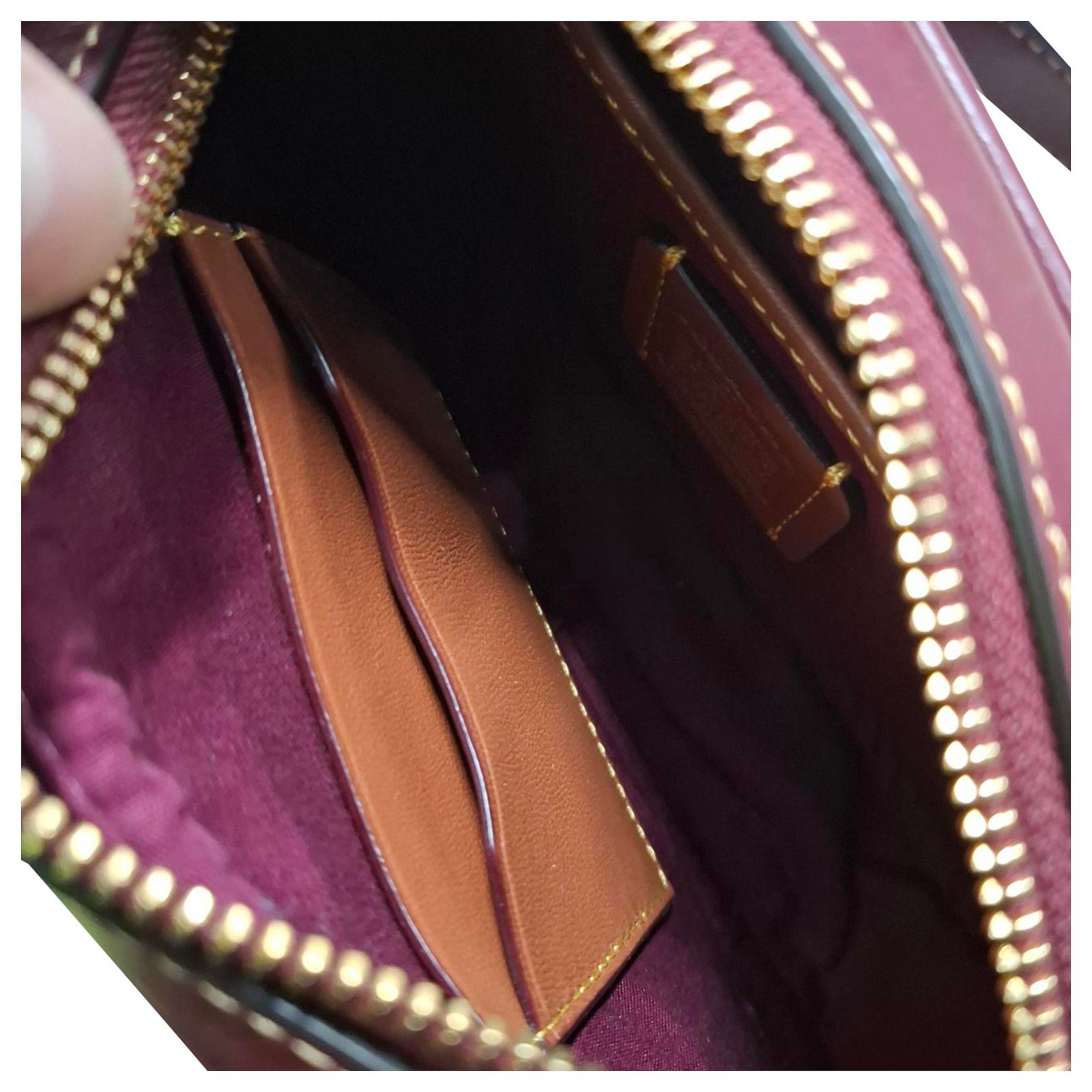 Coach Burgundy Leather Belt Bag Coach Signature Jacquard Belt Bag In Burgundy Leather And  main image 2