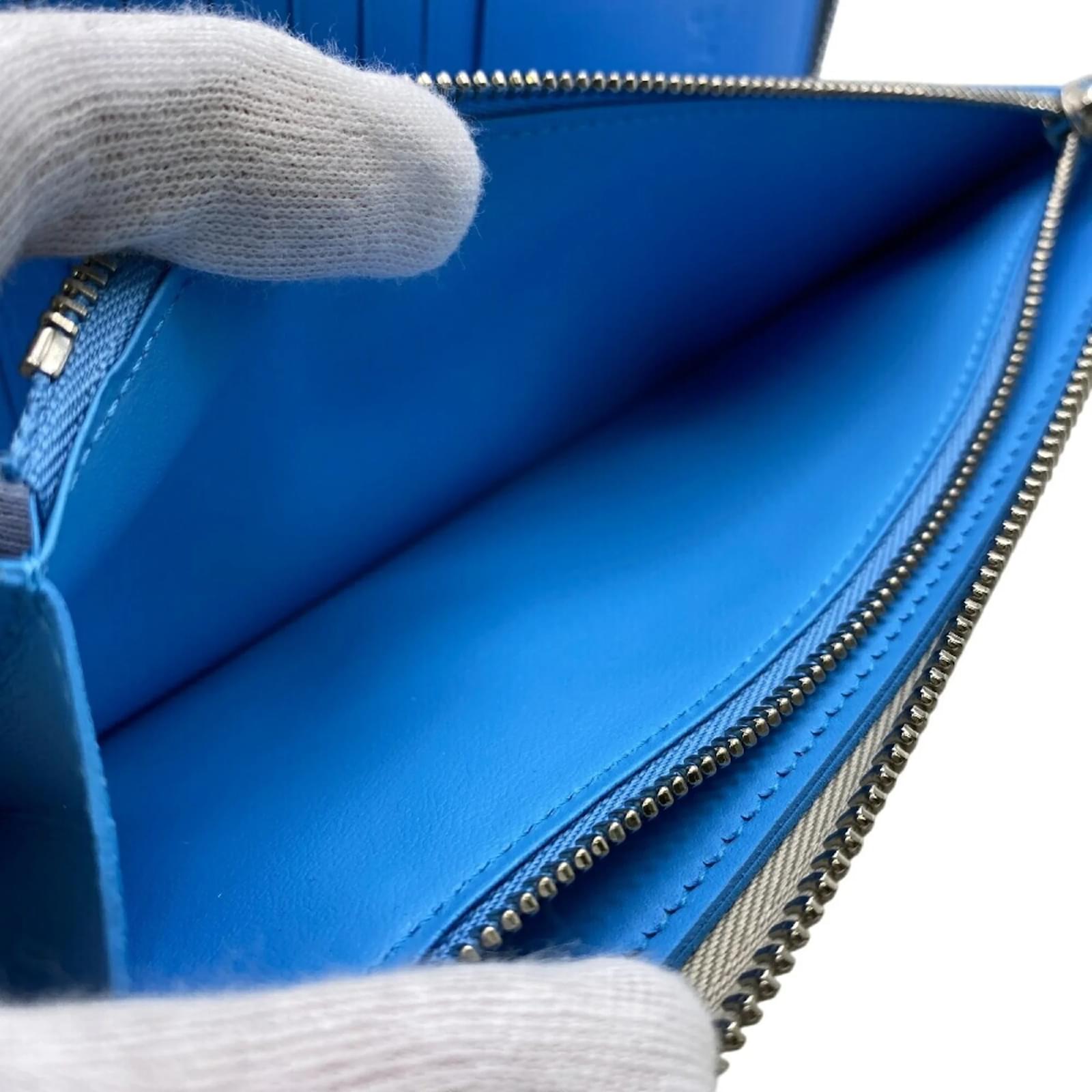 Louis Vuitton Taurillon Zippy Wallet Brown Blue Leather ref.1972891