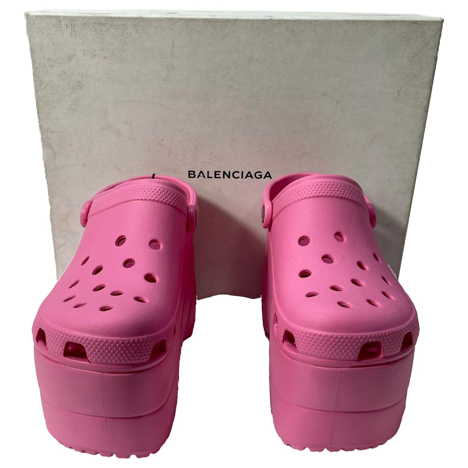 Balenciaga x Crocs Platform Mules in Pink Rubber ref.1974908