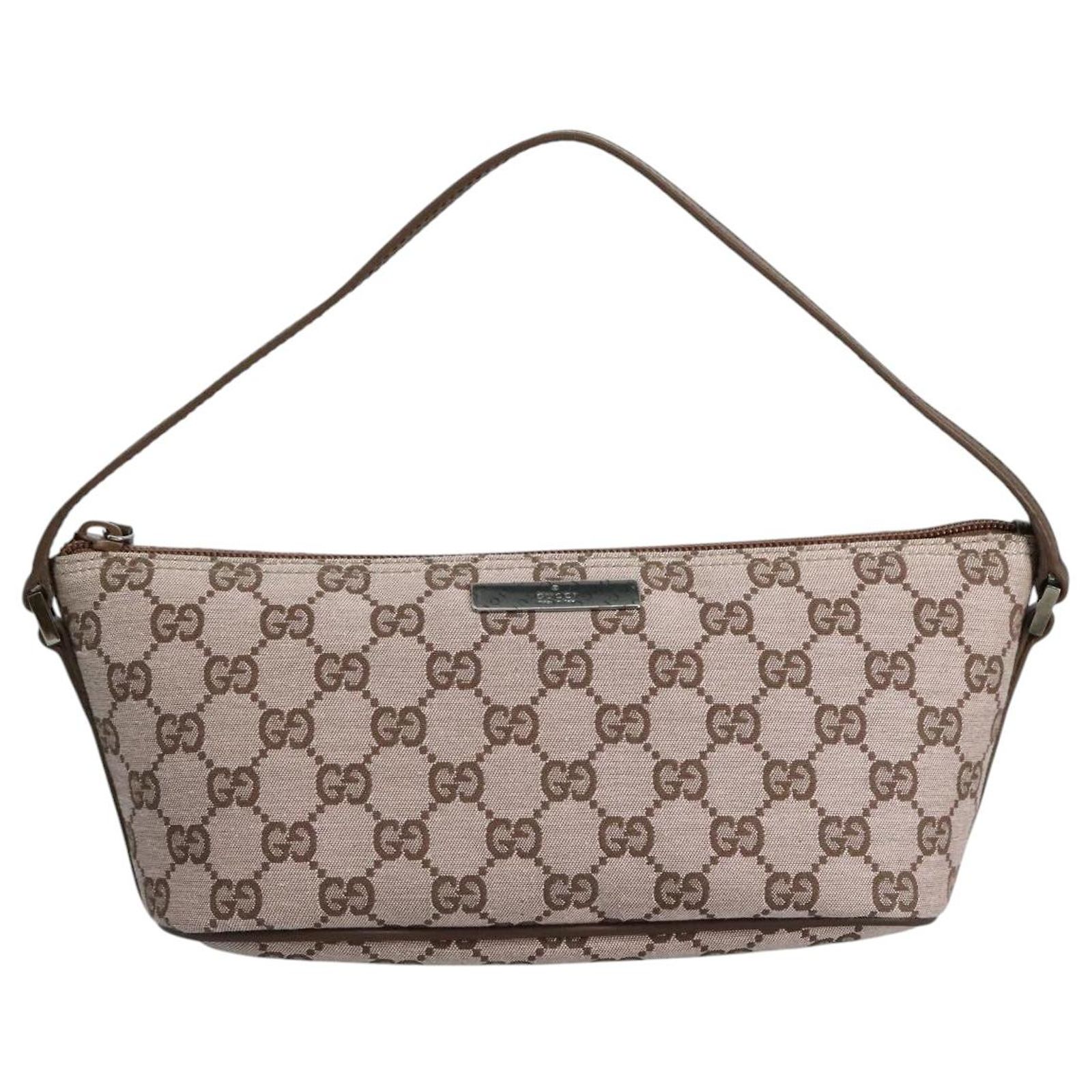 GUCCI GG Canvas Pouch Brown 039 1103 2123 Auth ki5354 Cloth ref 