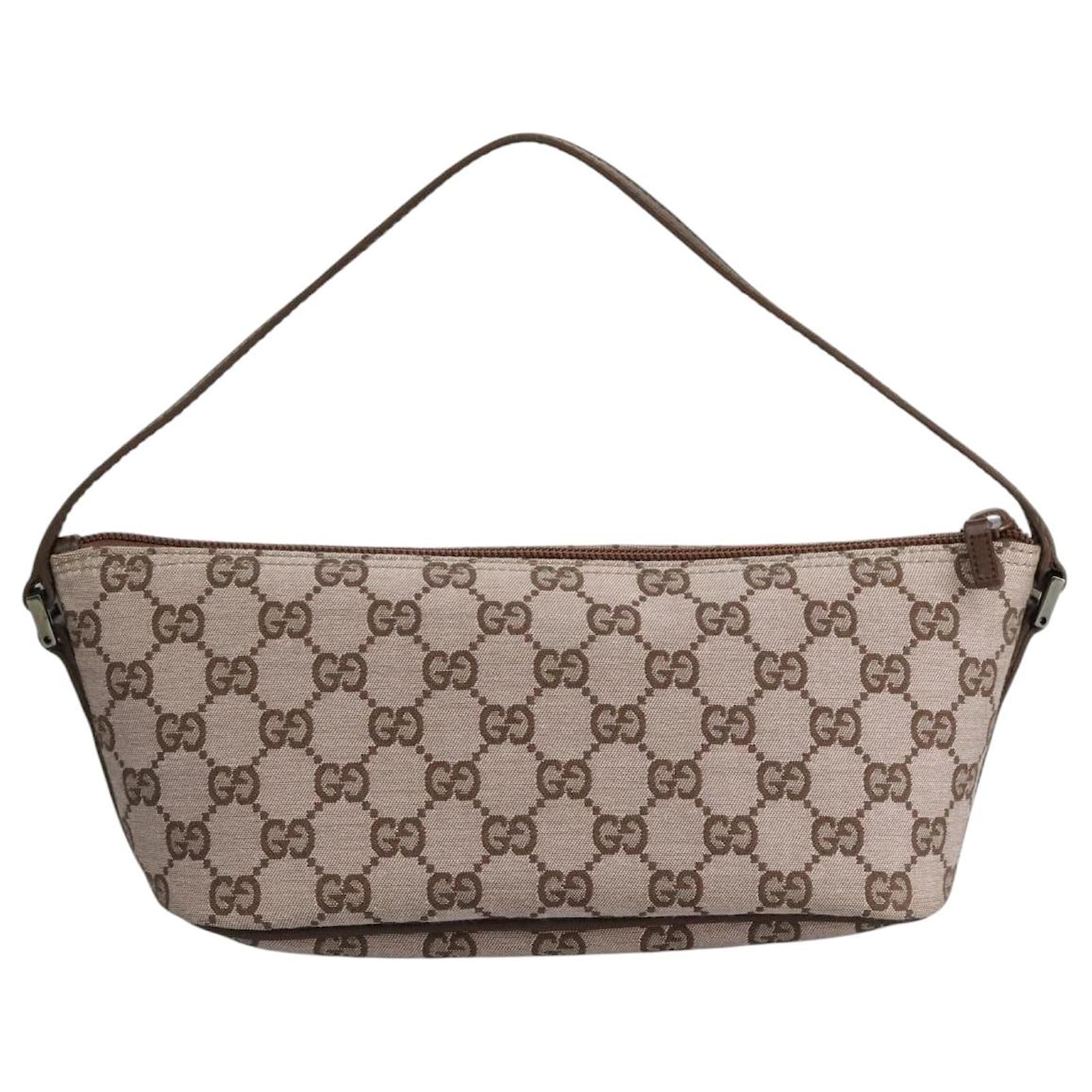 GUCCI GG Canvas Pouch Brown 039 1103 2123 Auth ki5354 Cloth ref