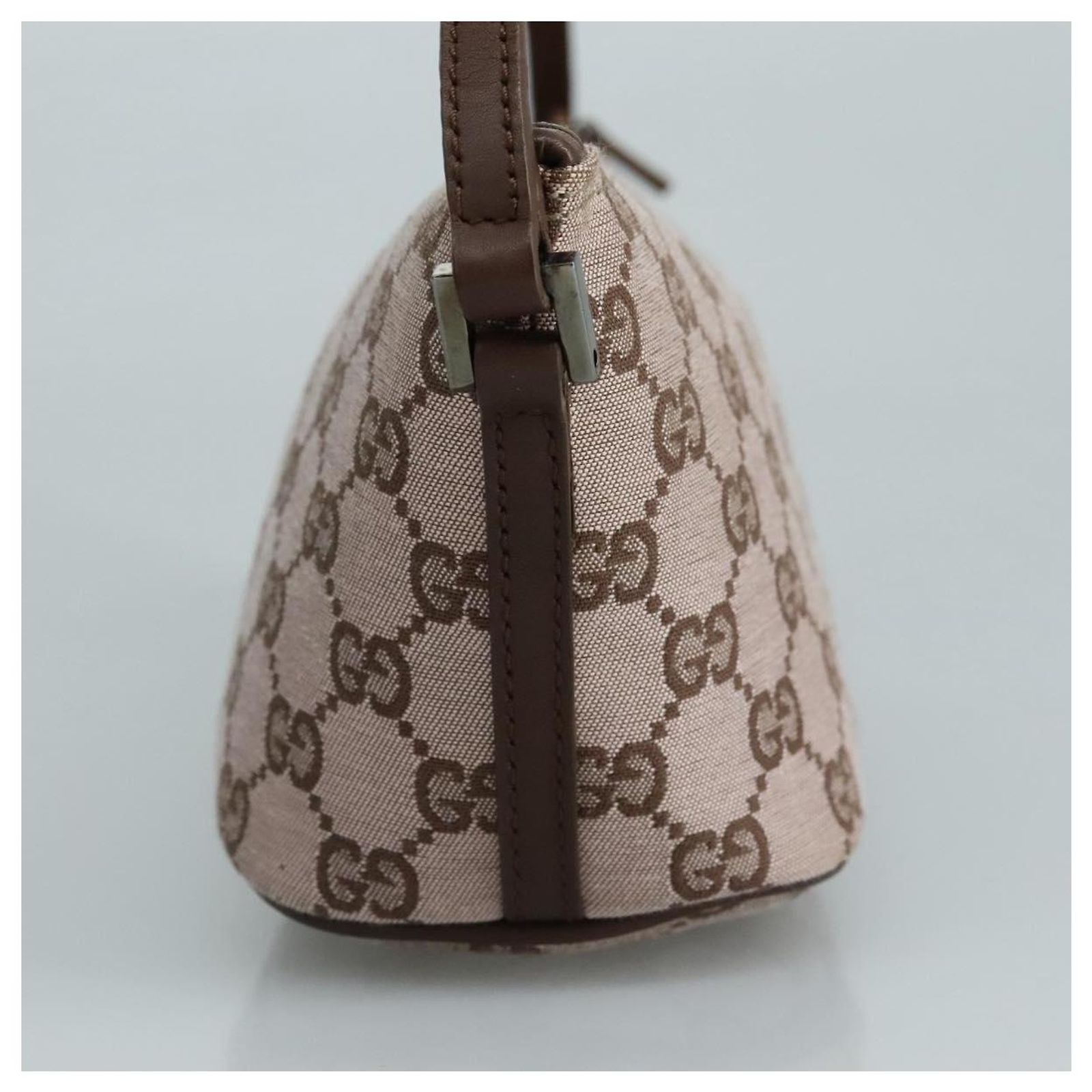 GUCCI GG Canvas Pouch Brown 039 1103 2123 Auth ki5354 Cloth ref 