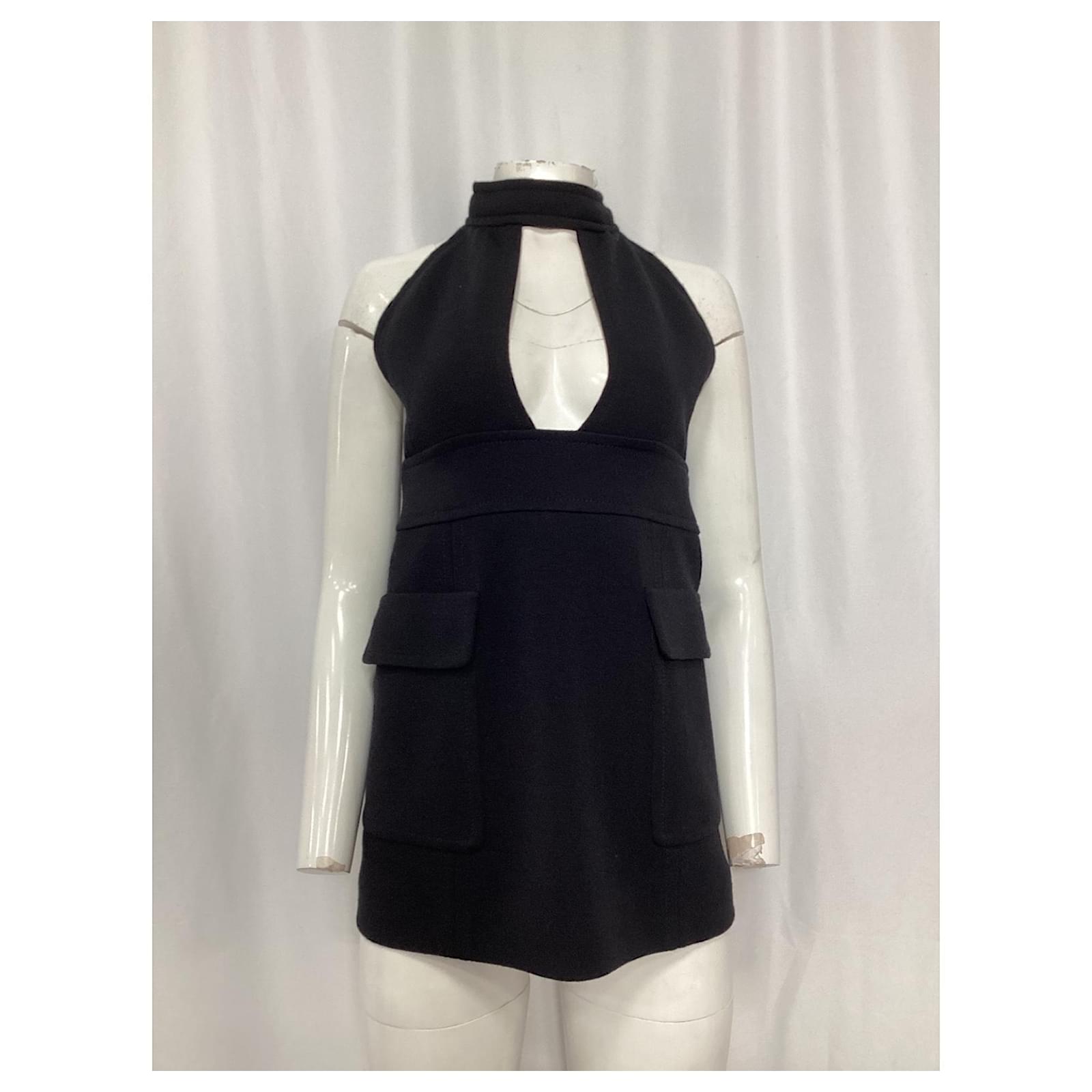 saint laurent cut out mini dress Saint Laurent Embellished-belt Mini Dress