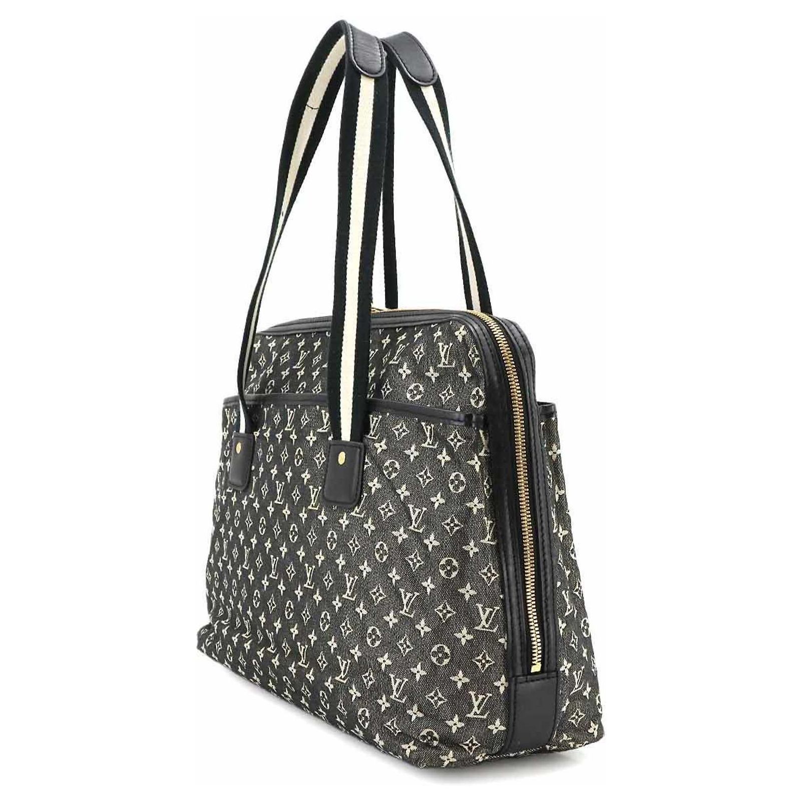 Louis Vuitton Monogram Cabas Marie Kate Shoulder Bag Black Leather ...