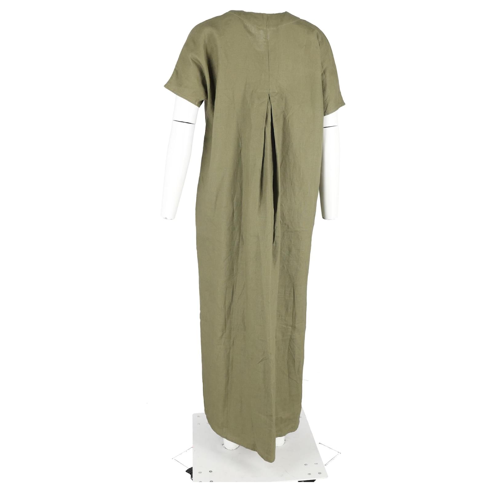 lisa marie fernandez green dress Green Marbella Silk Dress (Made-to-order) – Hess main image 0