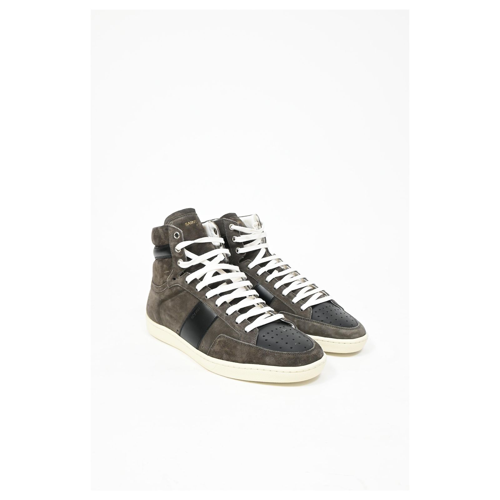 Saint Laurent SL/10H High Top Sneakers in Brown Suede - Joli  display picture 1