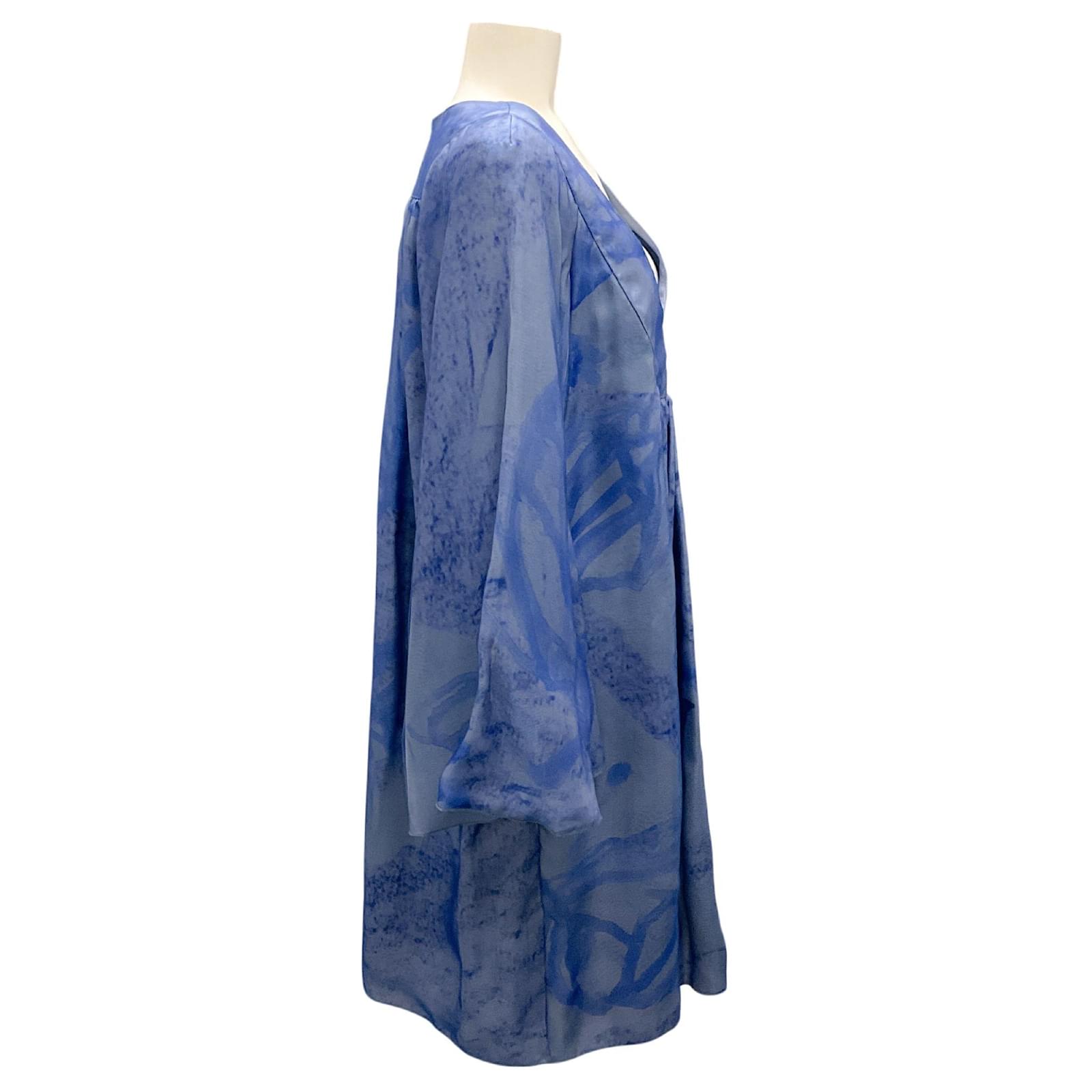 Armani Collezioni Deep Blue Long Sleeve Dress - Size 14