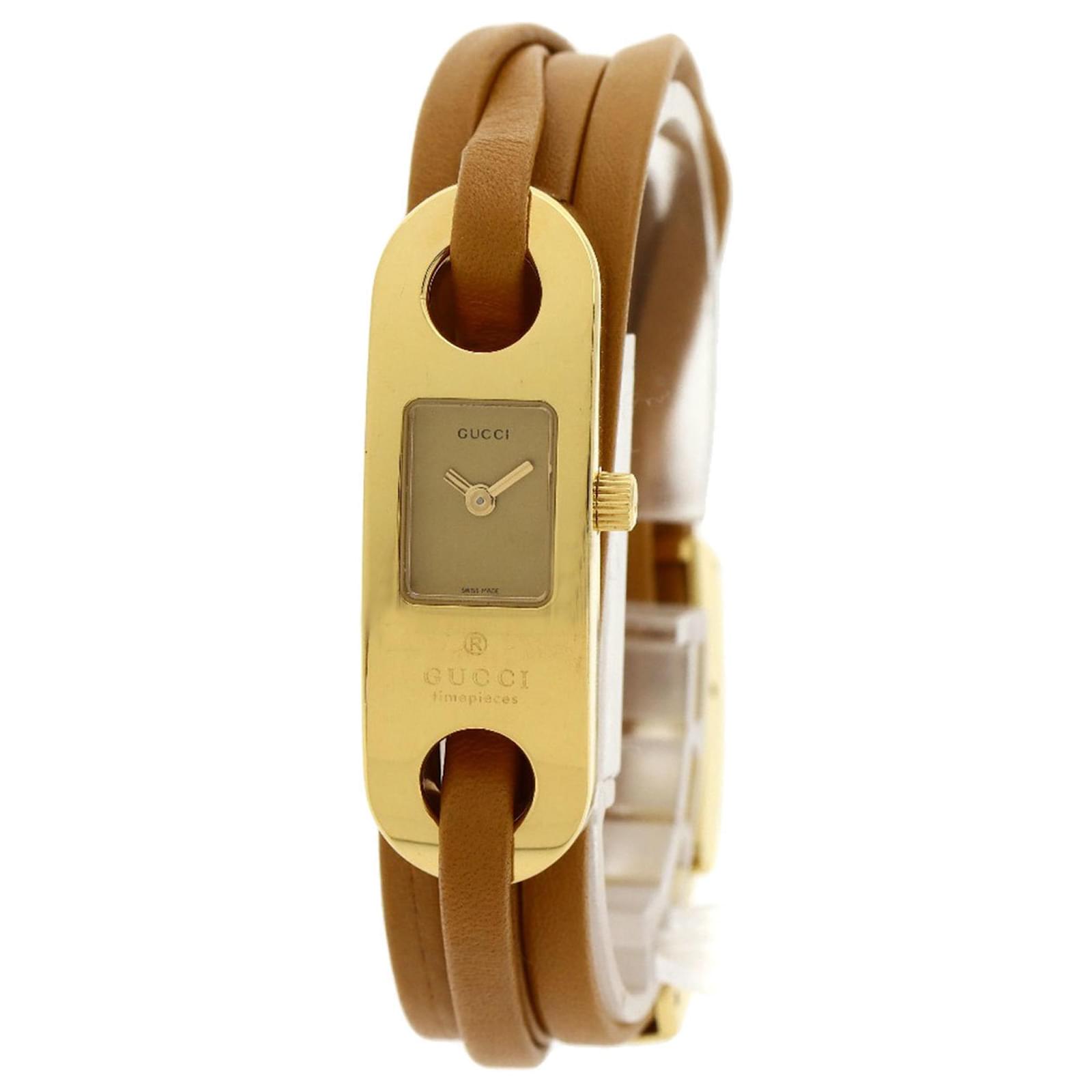 GUCCI 6100L Gold Plated Wristwatch Golden ref.1997570 - Joli Closet