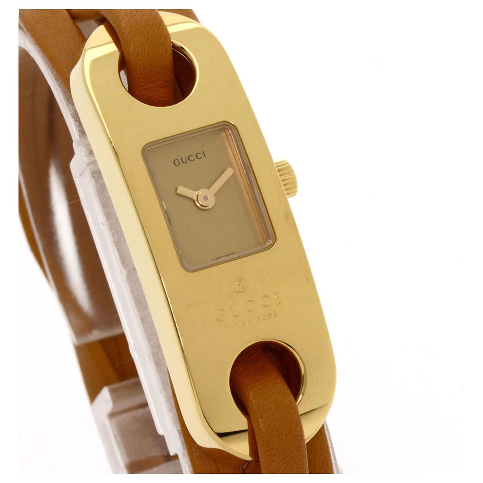 GUCCI 6100L Gold Plated Wristwatch Golden ref.JC1997570 (Sold