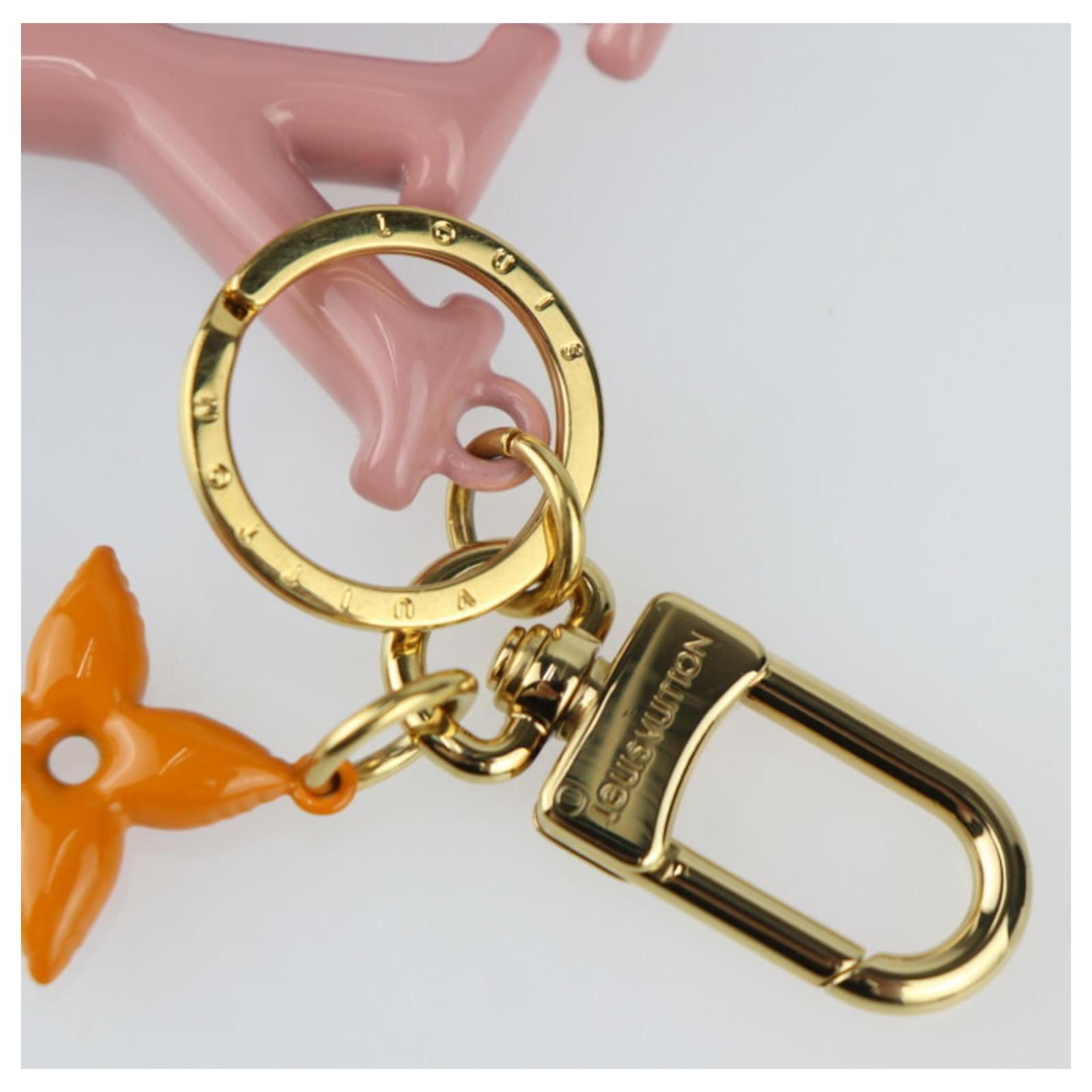 Louis Vuitton LV Pop Flower Keychain Pink Golden Orange ref
