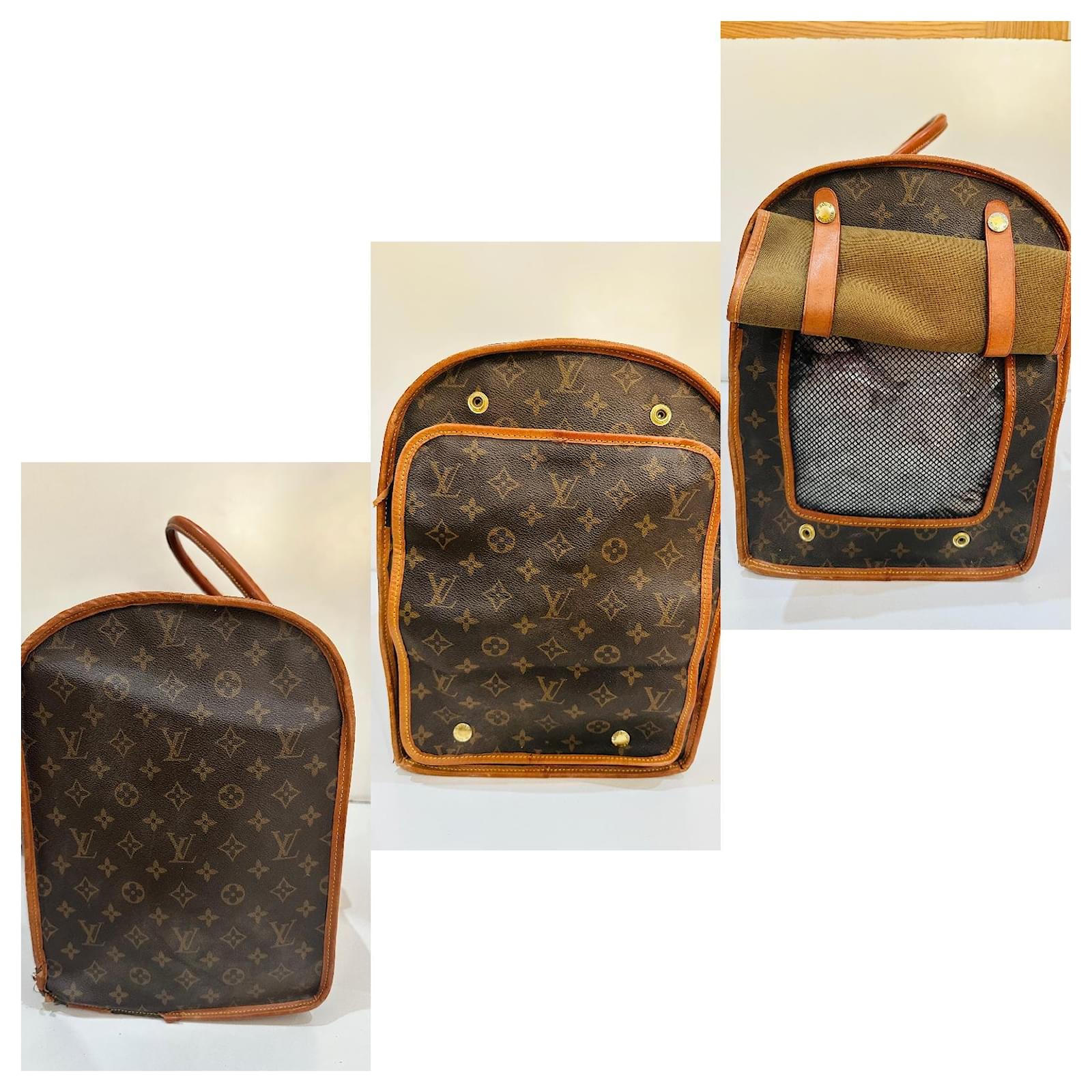 Keepall Louis Vuitton dog bag Brown Cloth  ref.2001867