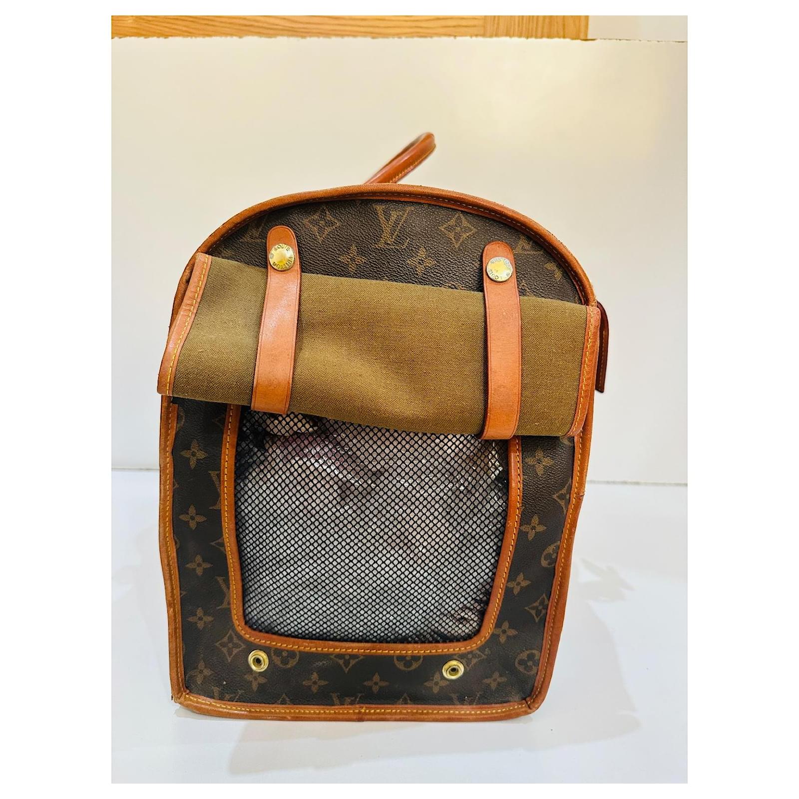 Keepall Louis Vuitton dog bag Brown Cloth  ref.2001867