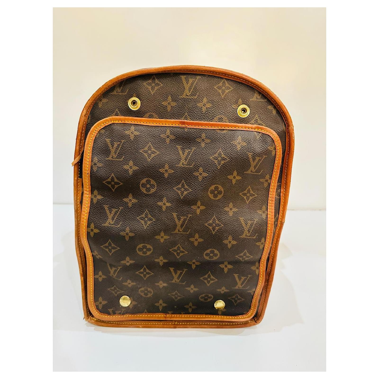 Keepall Louis Vuitton dog bag Brown Cloth  ref.2001867