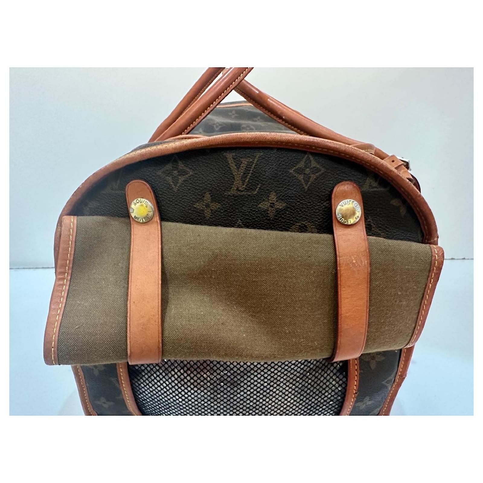 Keepall Louis Vuitton dog bag Brown Cloth  ref.2001867