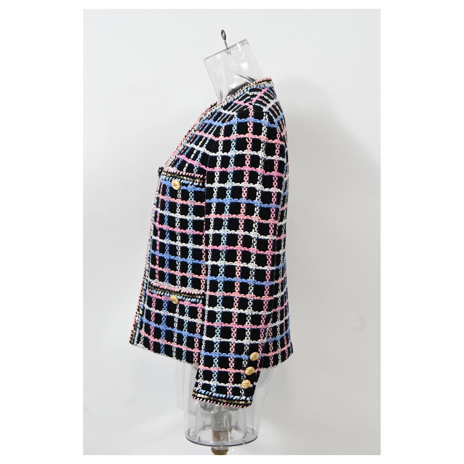 Chanel 2022 Printed Evening Tweed Jacket in Multicolor Cotton