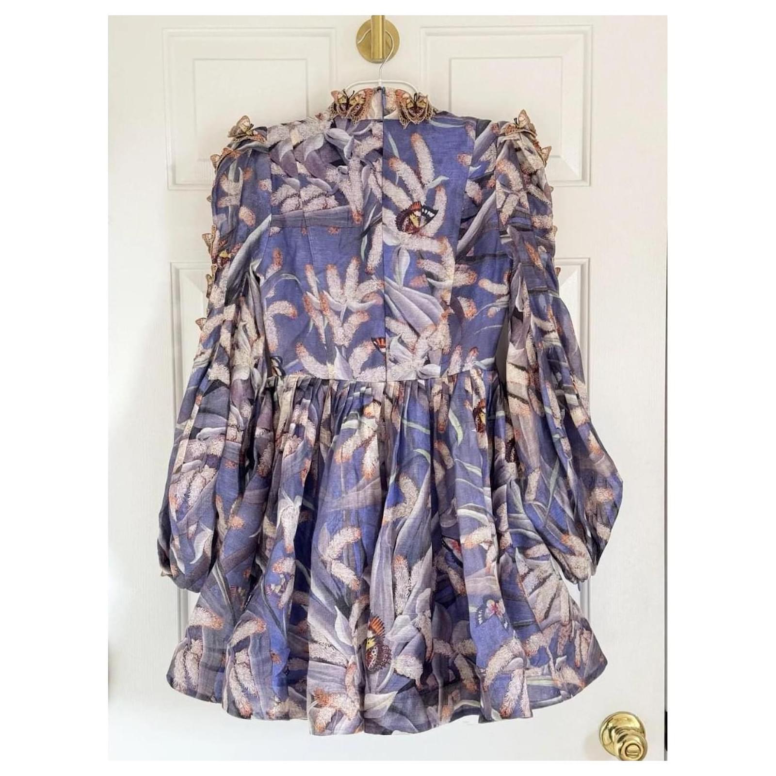 zimmermann purple butterfly dress Zimmermann Botanica Butterfly Mini Dress w/ Tags - Purple Dresses, Clothing - WZI113059