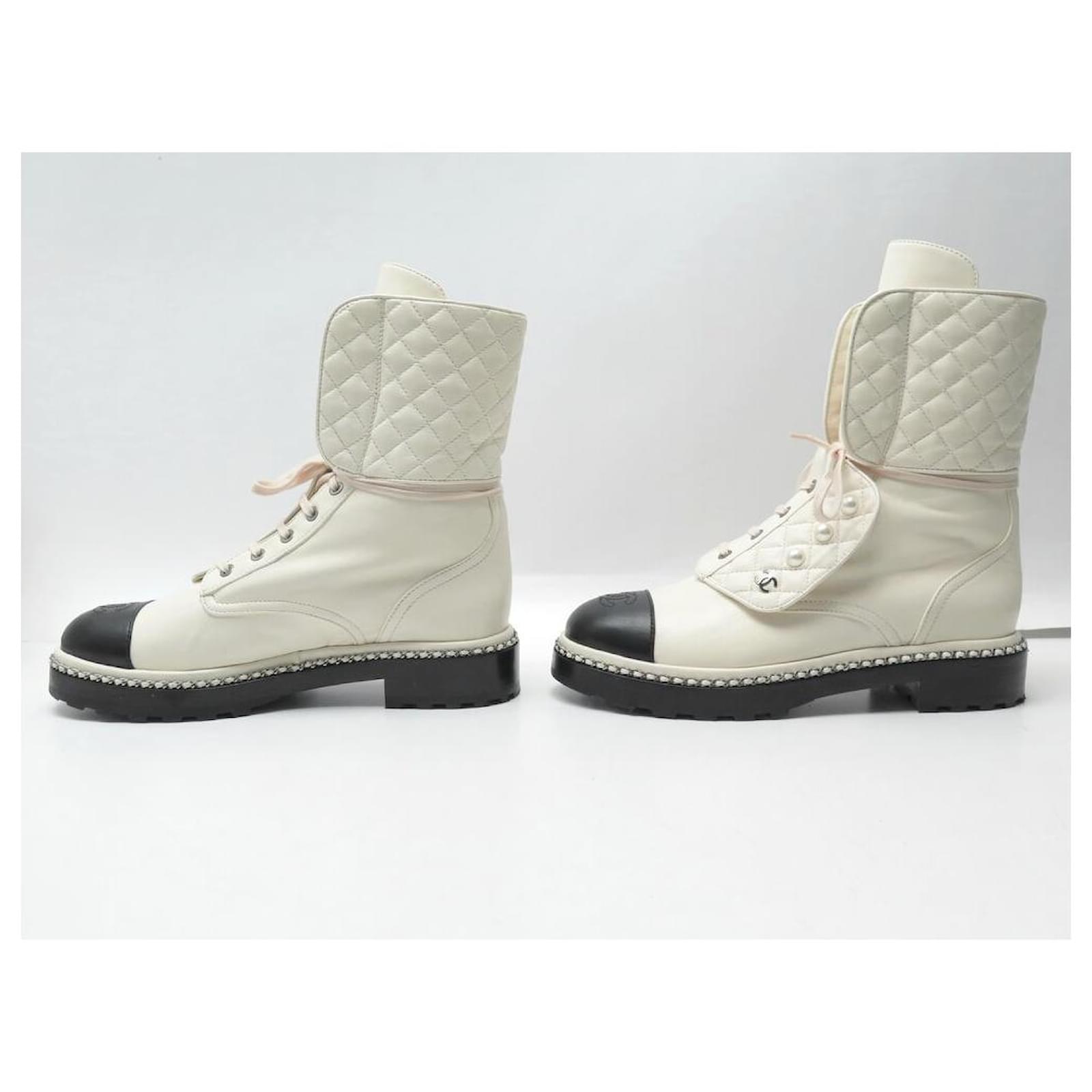 NINE CHANEL SHOES ANKLE BOOTS G33185 IN QUILTED LEATHER