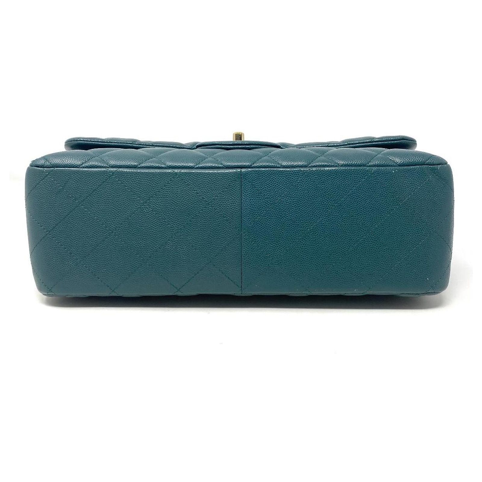 Timeless Chanel Jumbo flap bag Green Leather ref.2010494 - Joli Closet
