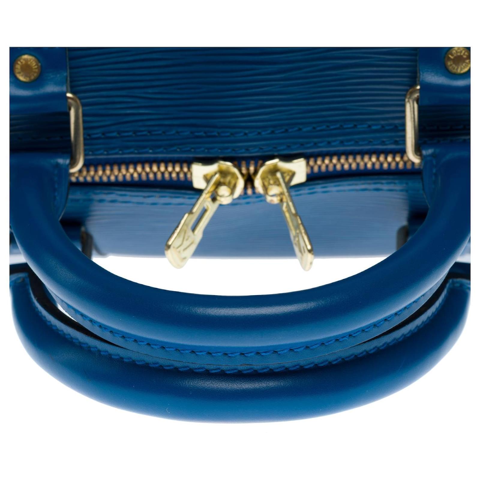 LOUIS VUITTON Keepall Bag in Blue Leather - 102480  ref.2015348