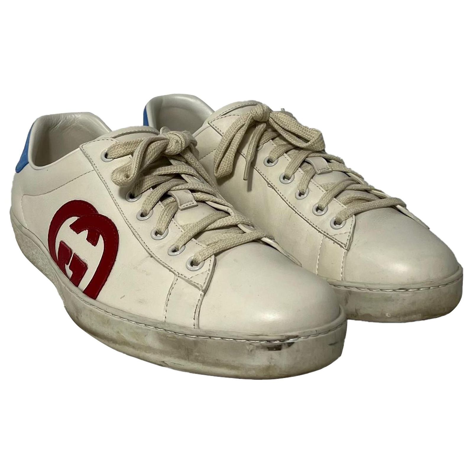 Gucci Ace Interlocking G Sneakers in White Calf leather Pony-style ...