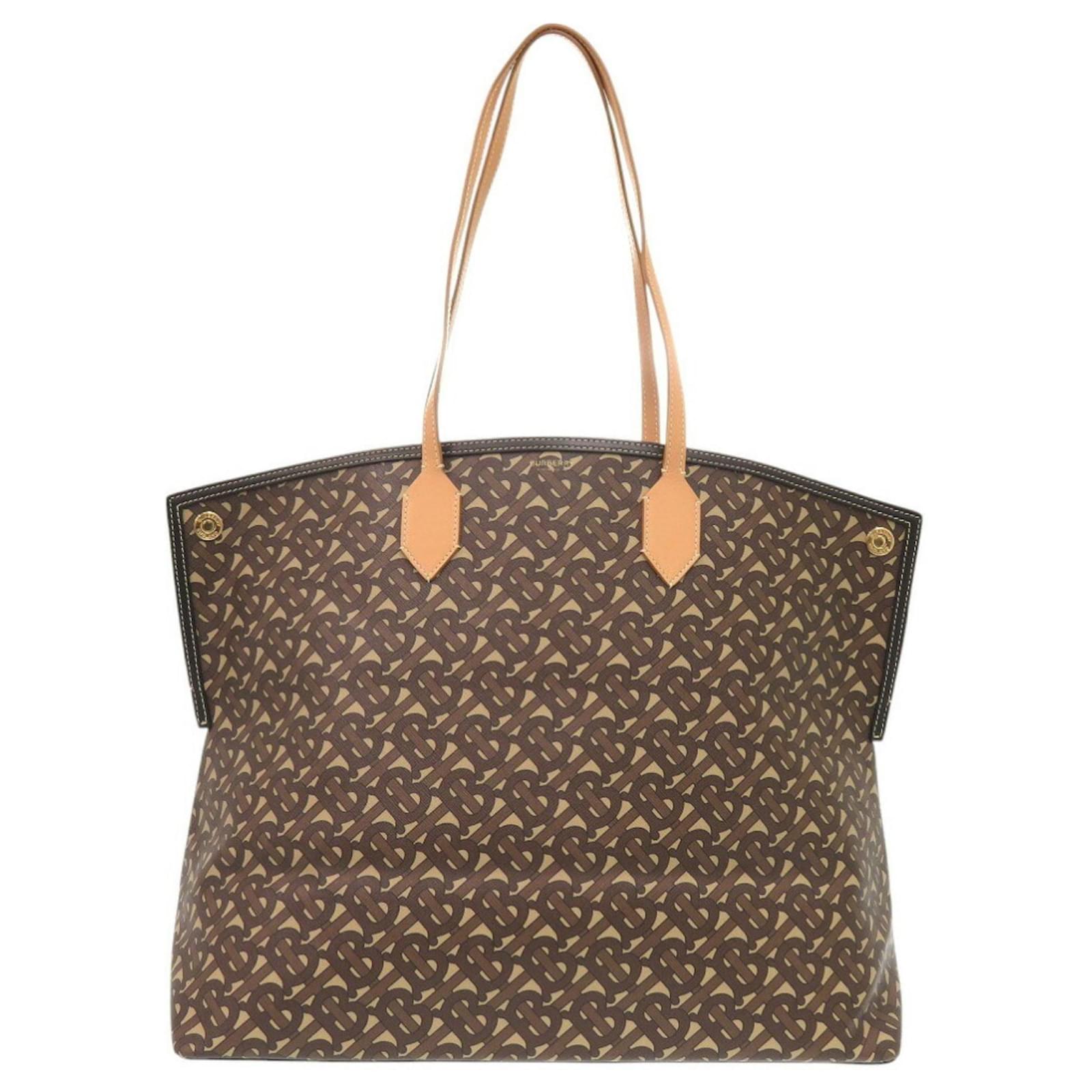 Burberry Brown PVC/Leather Tote Bag Plastic Joli Closet