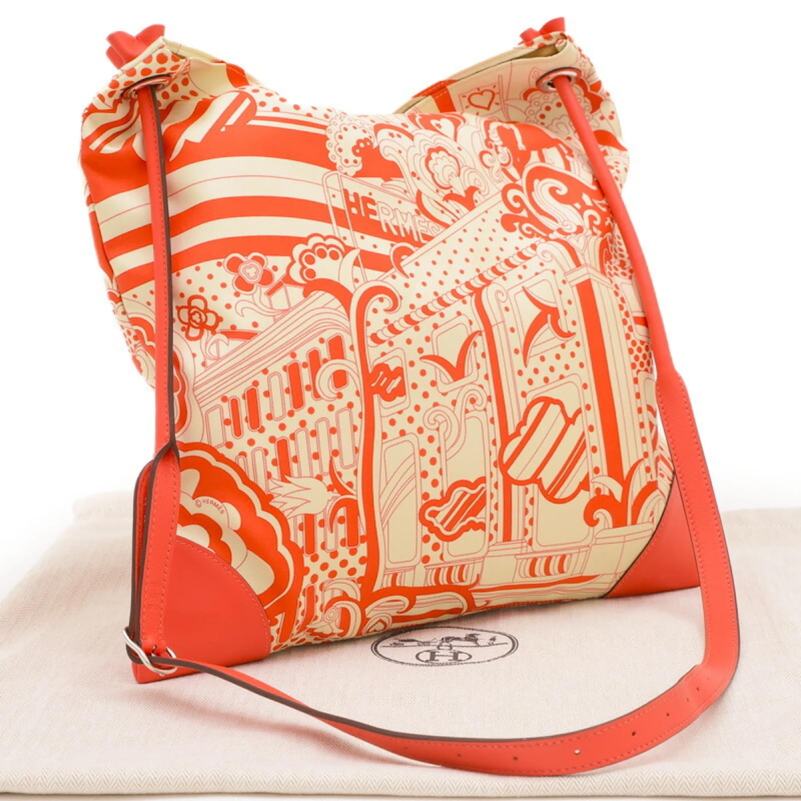 Hermès Hermes Silky City PM 33 Shoulder Bag Orange Leather