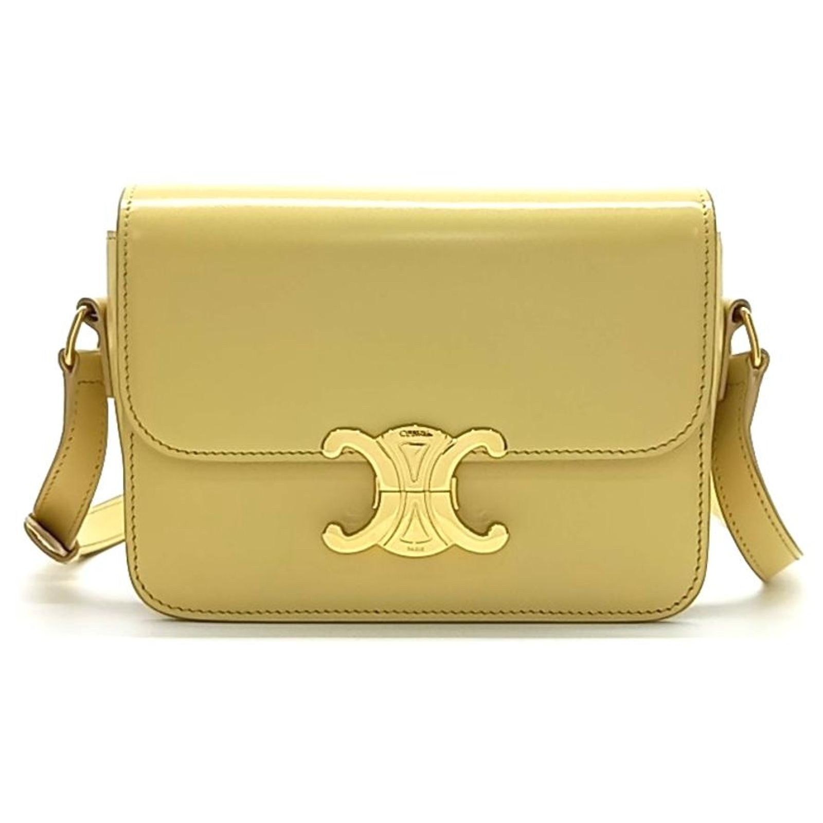 Céline Celine Triumph Bag Tin Yellow Leather ref.2025971 - Joli Closet