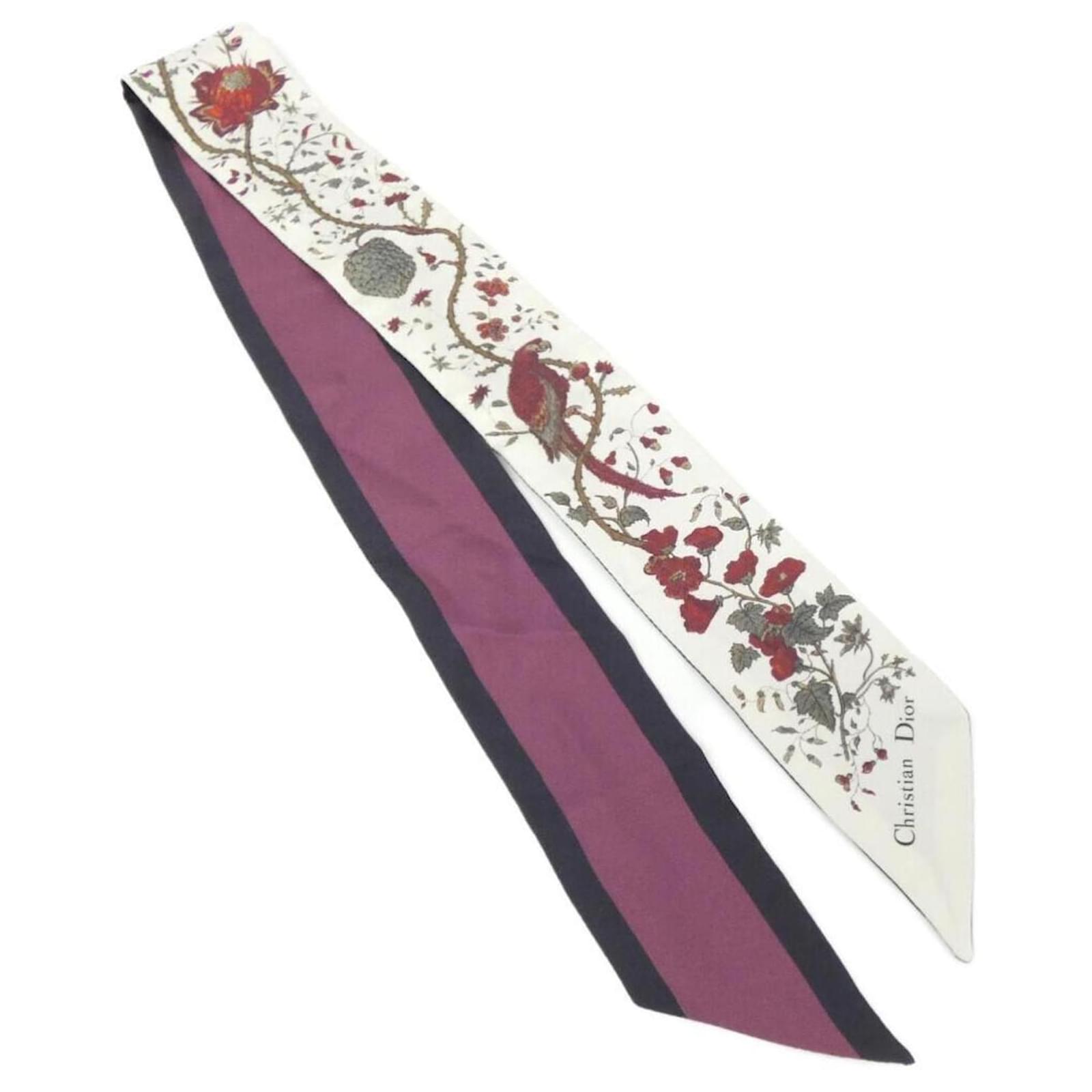 Christian Dior Red & Pink Cashmere Logo Scarf
