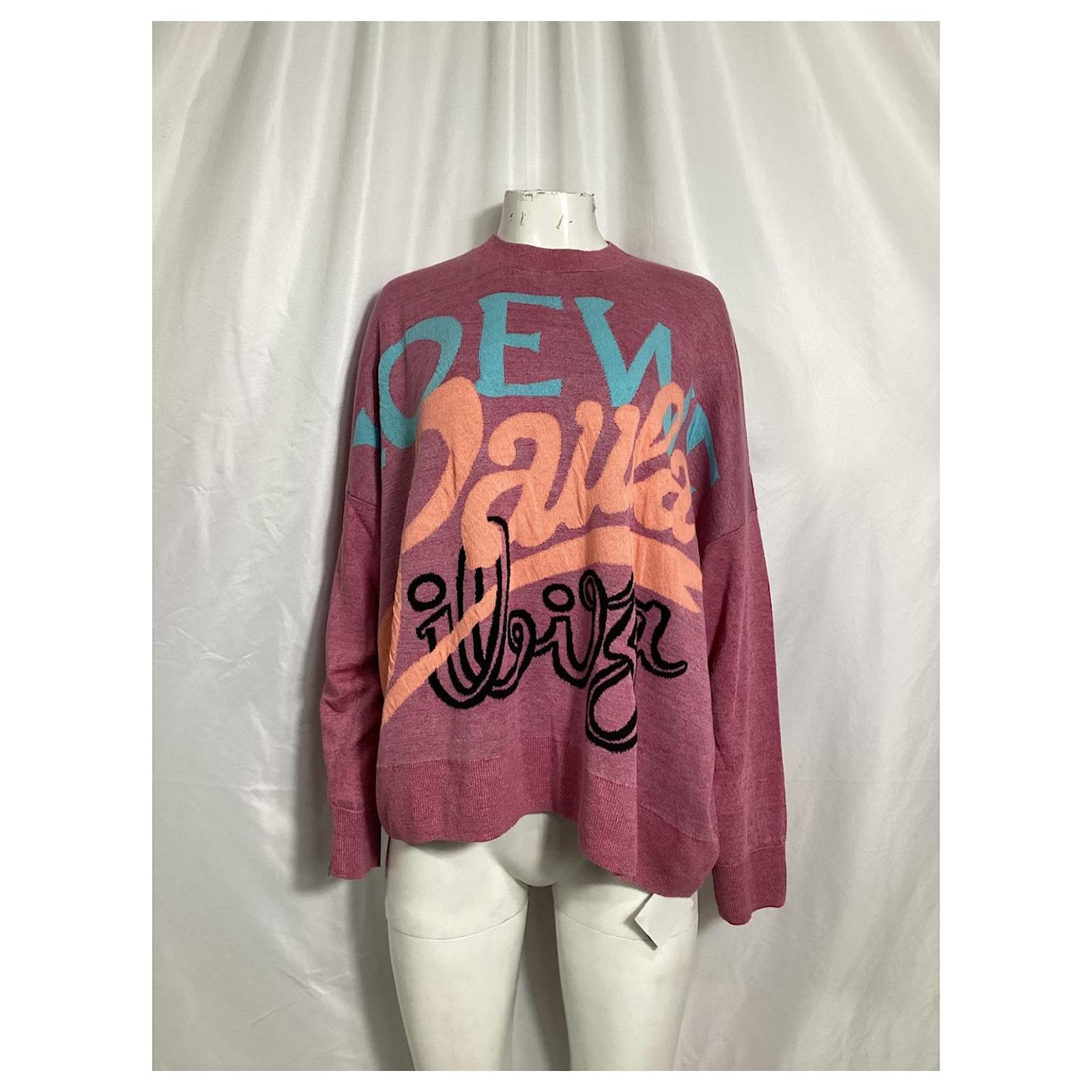 Loewe x Paula's Ibiza Printed Sweater in Pink Linen ref.2028352