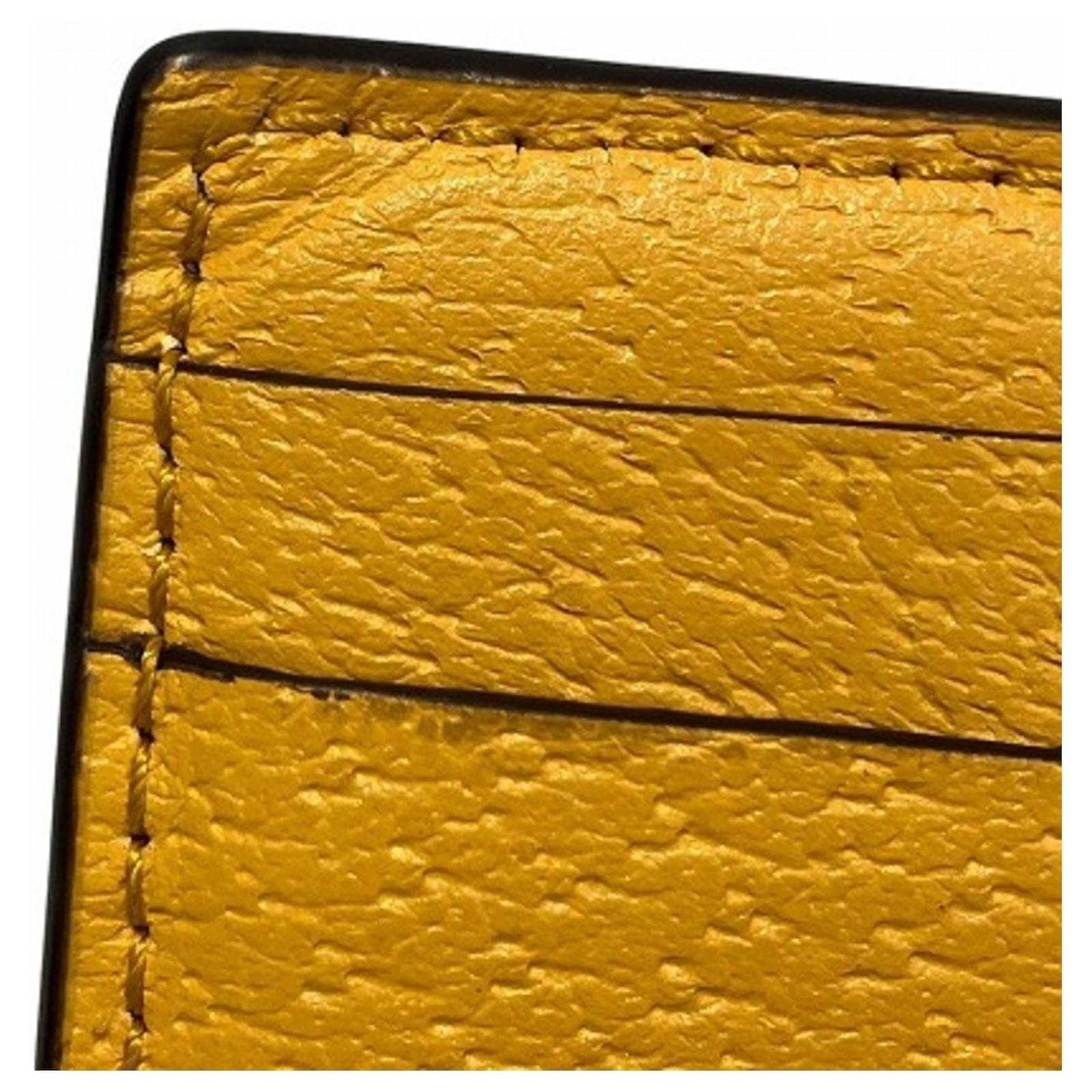 Gucci GG Supreme Neo Tiger Head Card Case Brown Yellow Leather ref