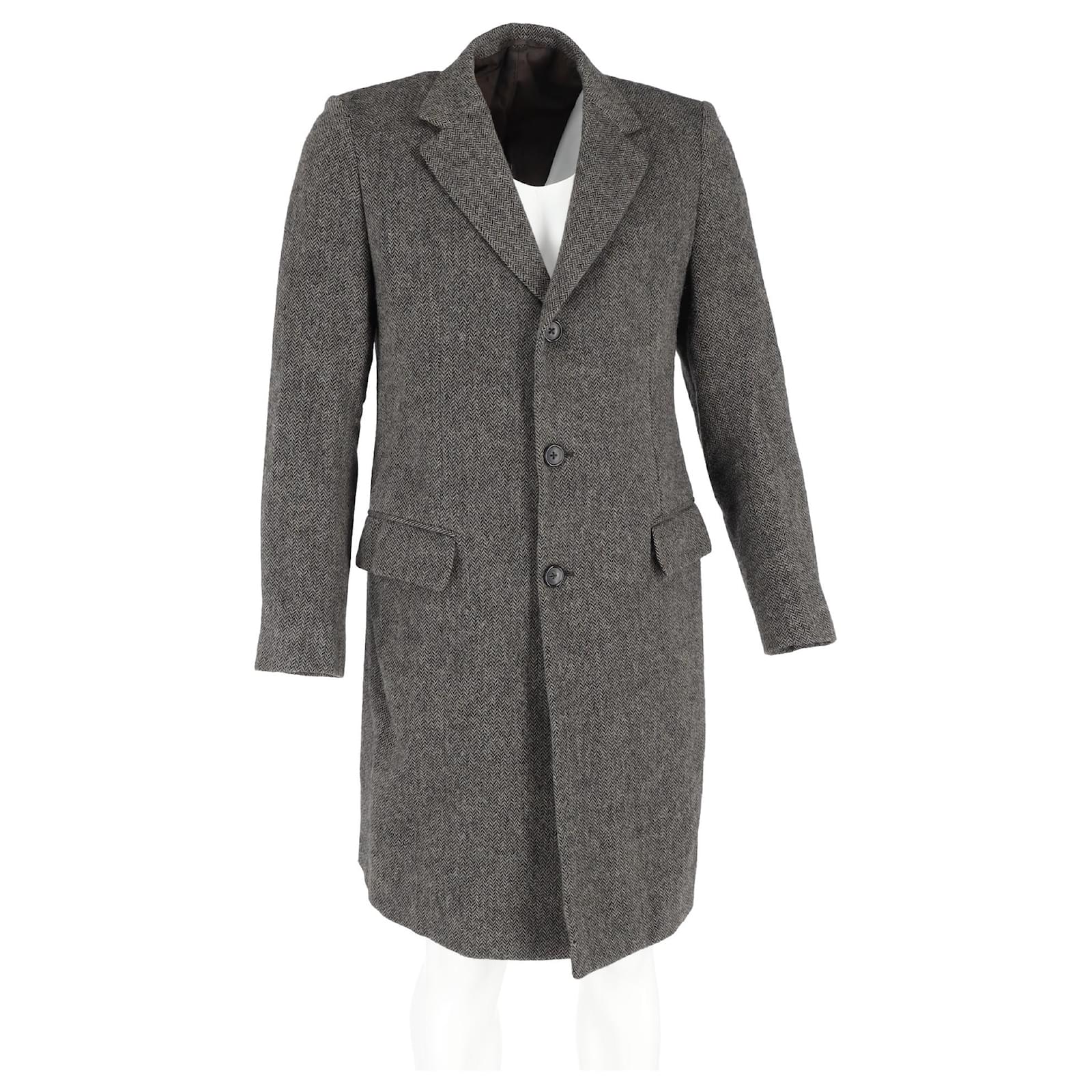 ジャケット・アウター JIL SANDER Wool Long Coat Jil Sander Wool Coat Black Jil Sander