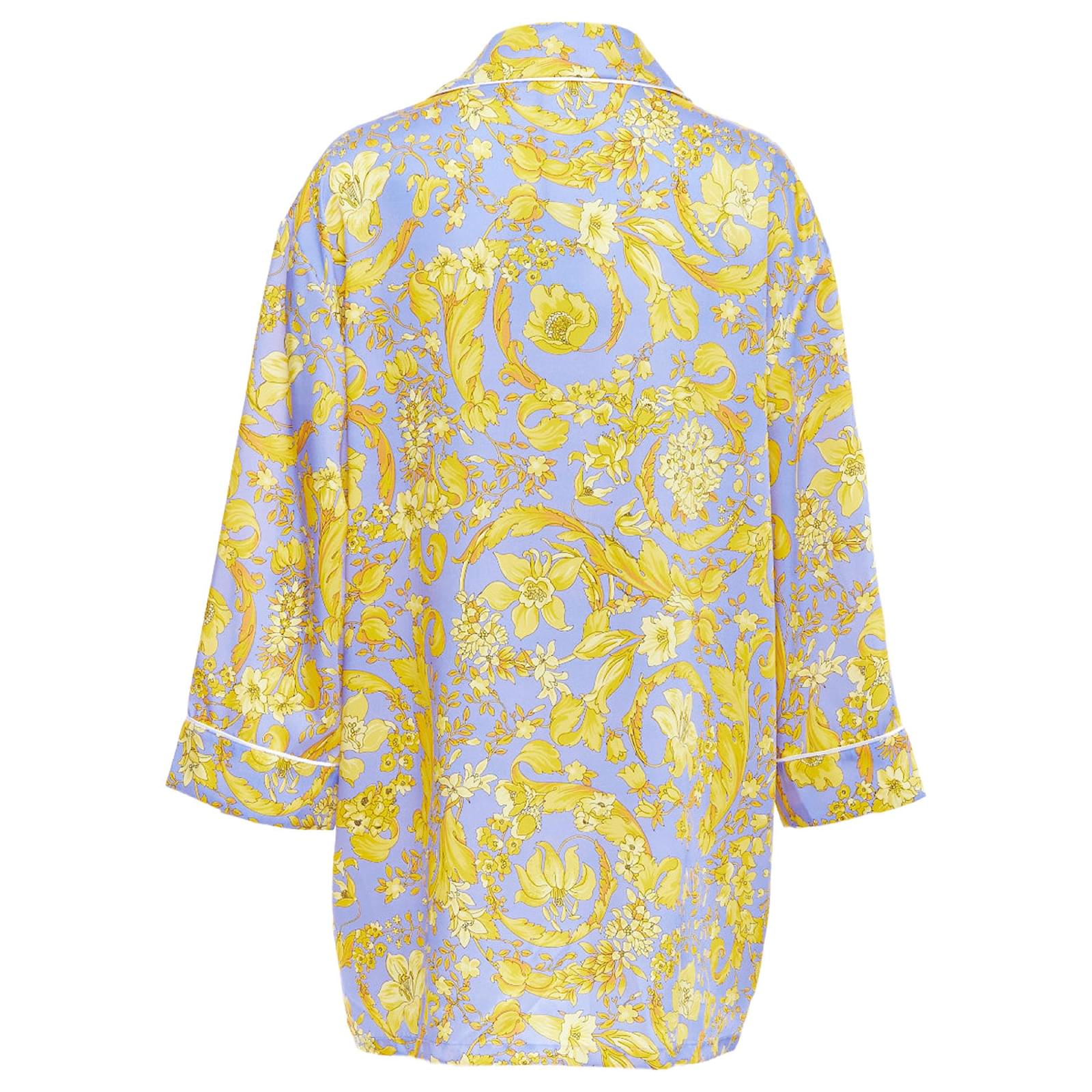 Chemise de pyjama en soie lilas Barocco Baroque Signature de