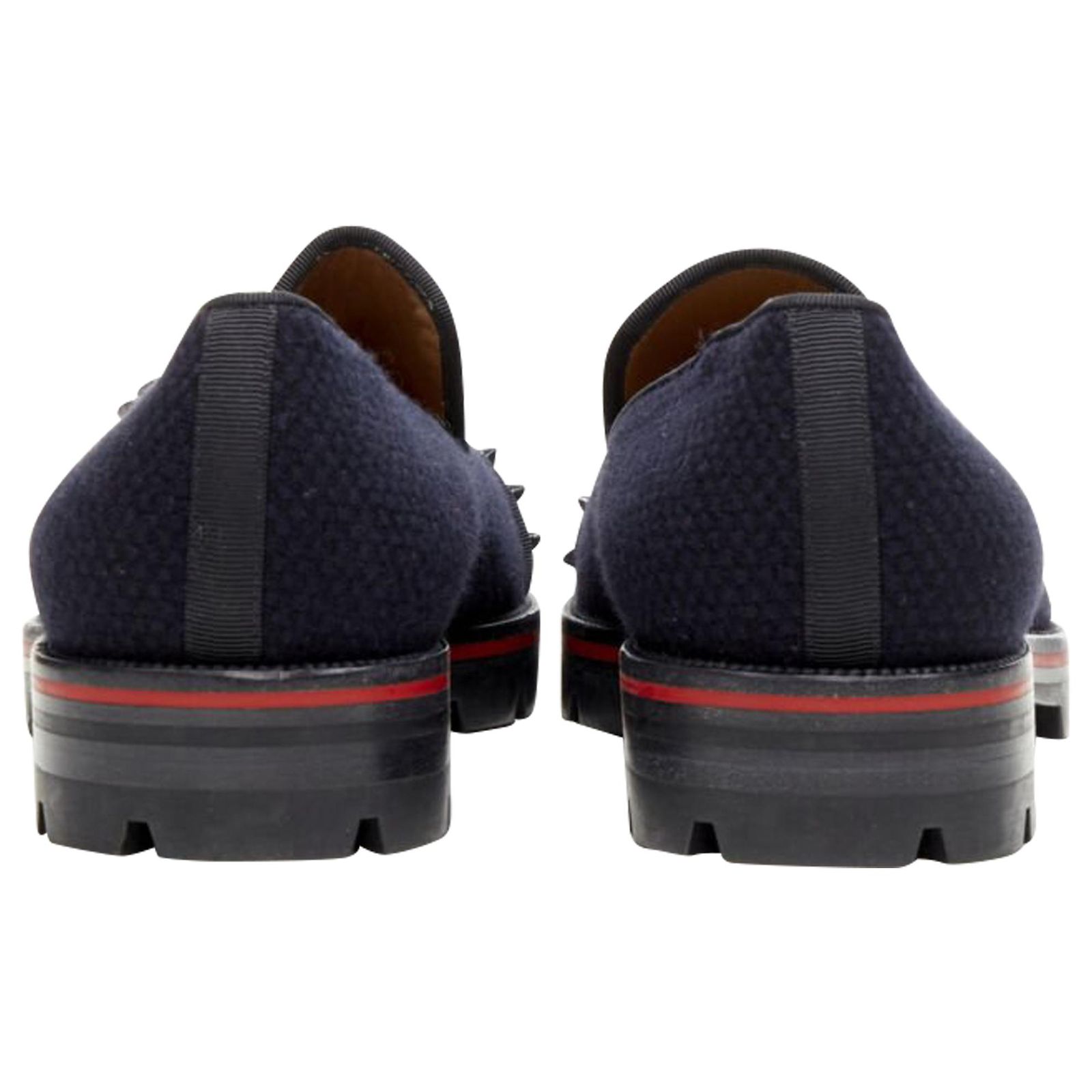 Christian Louboutin  Rossini Spike Tassel Tweed Loafer Navy Blue Christian Louboutin Mens Rivalion Tassel Loafers 40.5 US7.5  main image 3