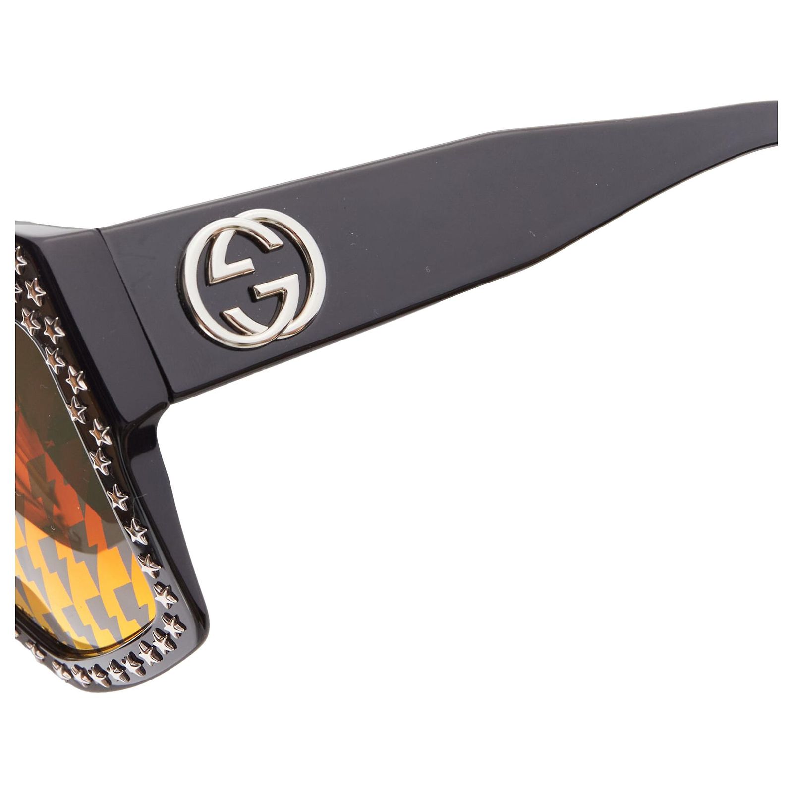 Gucci lens square star stud sunglasses Black Acetate  display picture 2